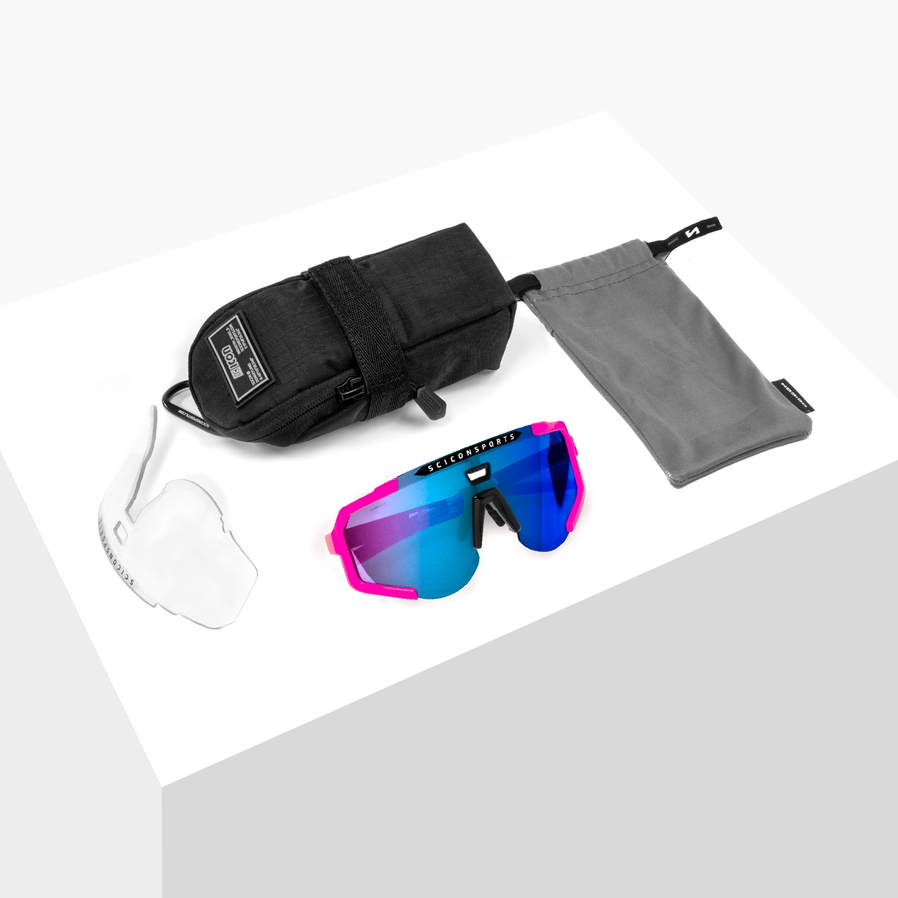 Scicon Aeroscope Glasses - Pink Fluo - Multimirror Blue | Pink