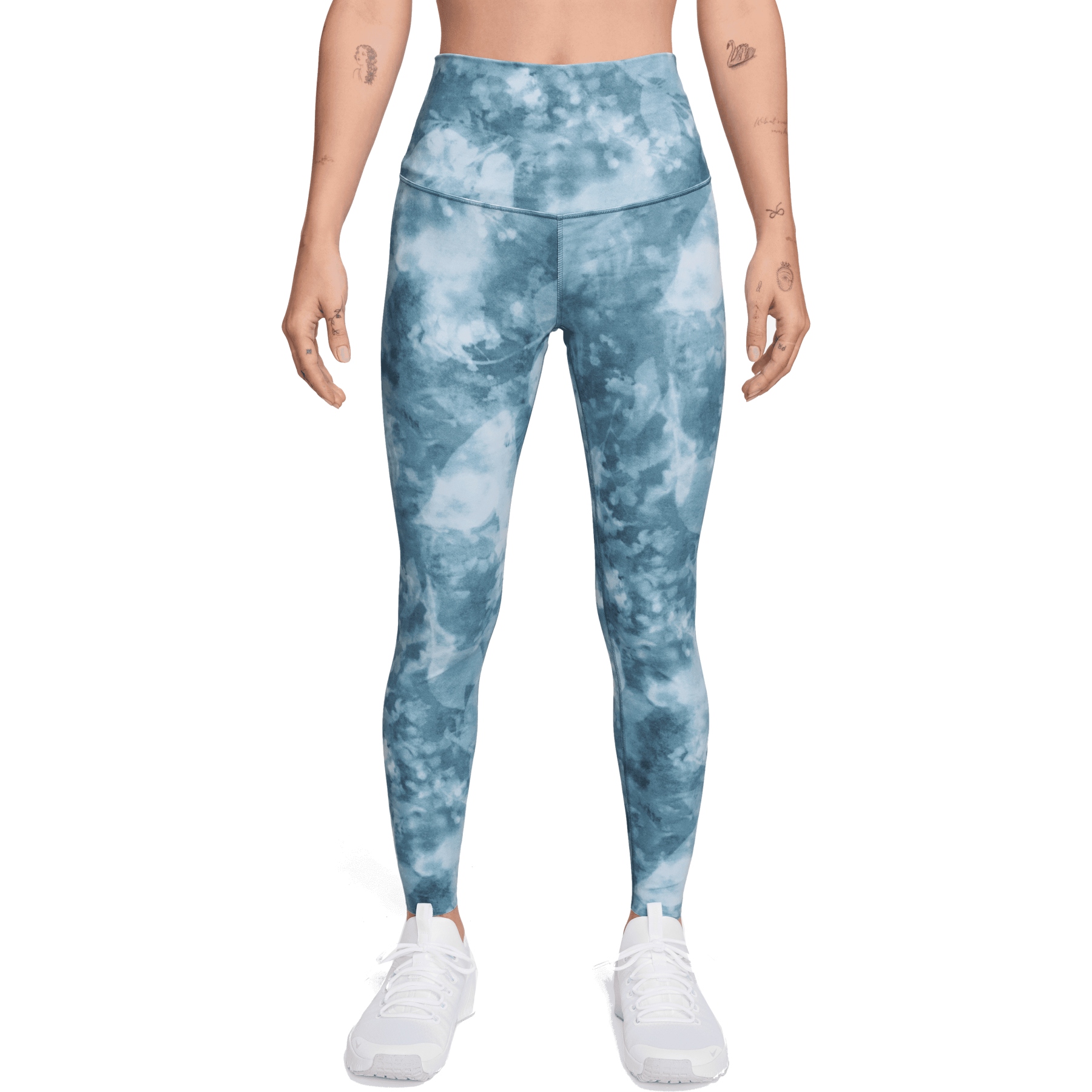 Женские колготки Nike Dri-Fit Zenvy 7/8 - дымчато-голубой/белый HJ2298-006