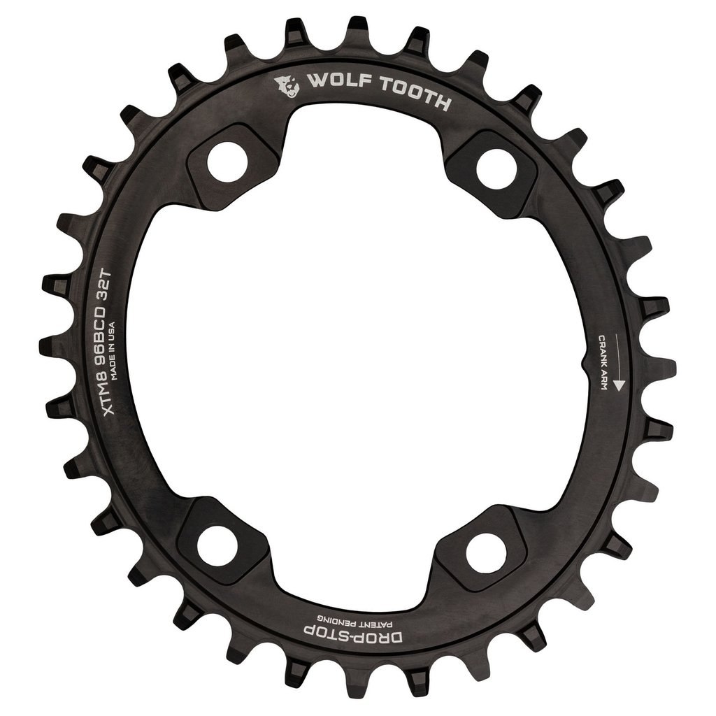 Picture of Wolf Tooth Elliptical - Single Chainring 96mm for Shimano XT M8000 / M8020 / SLX M7000 - Drop Stop - black