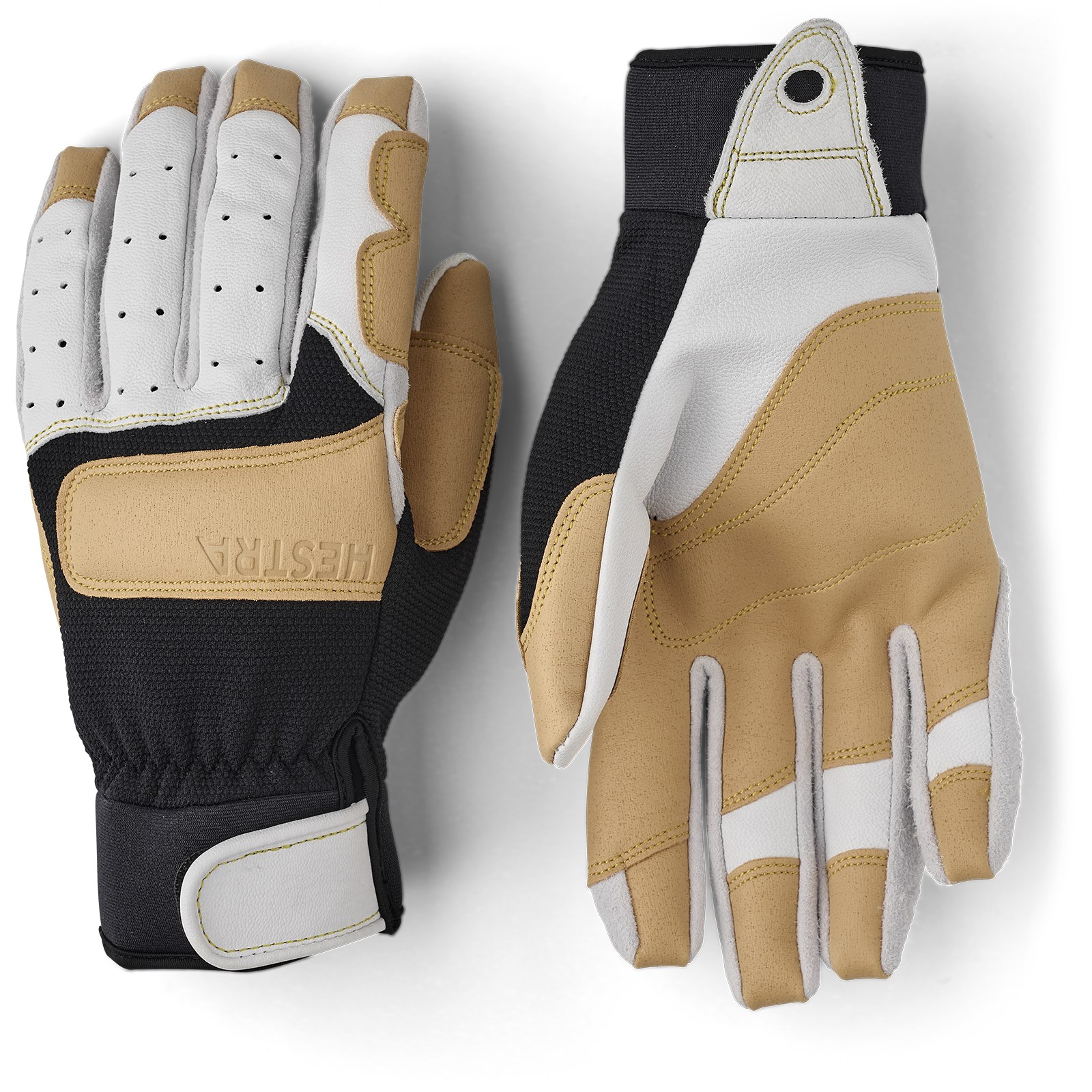 Picture of Hestra Climbers Long - 5 Finger Gloves - offwhite / black