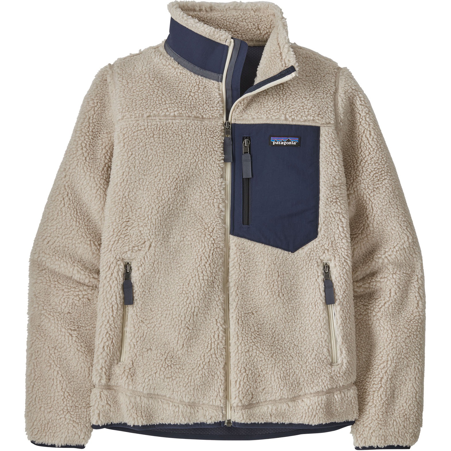 Productfoto van Patagonia Classic Retro-X Jas Dames - Natural w/New Navy