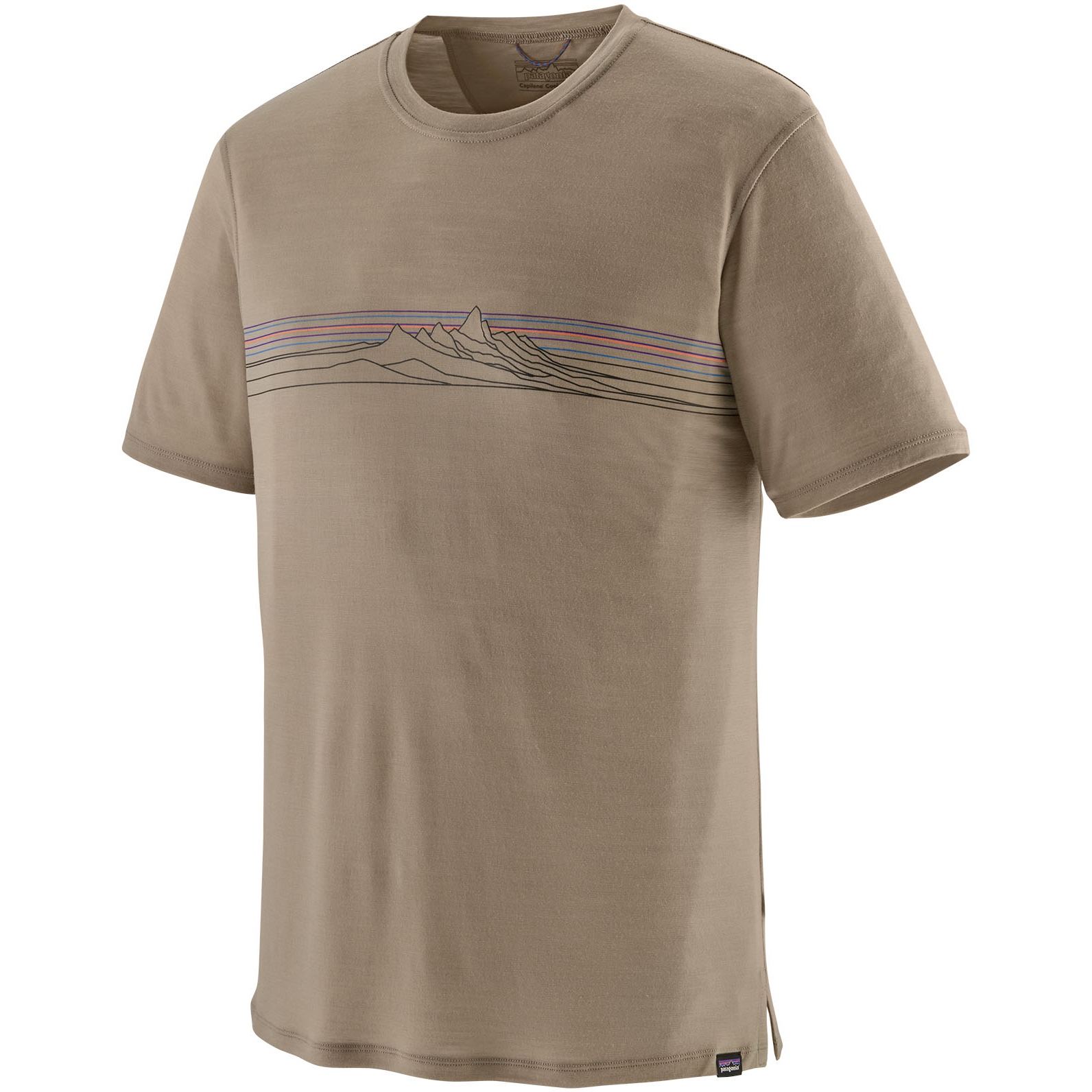 Obraz Patagonia Capilene Cool Merino Graphic T-Shirt Men - Strata Stripe: Seabird Grey