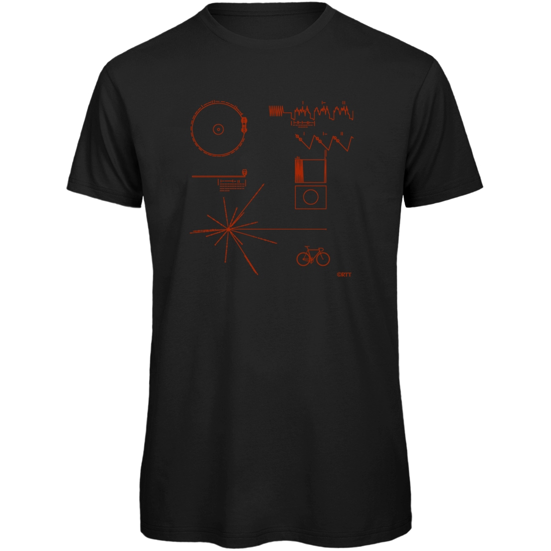 Productfoto van RTTshirts Fiets T-Shirt - Voyager - zwart