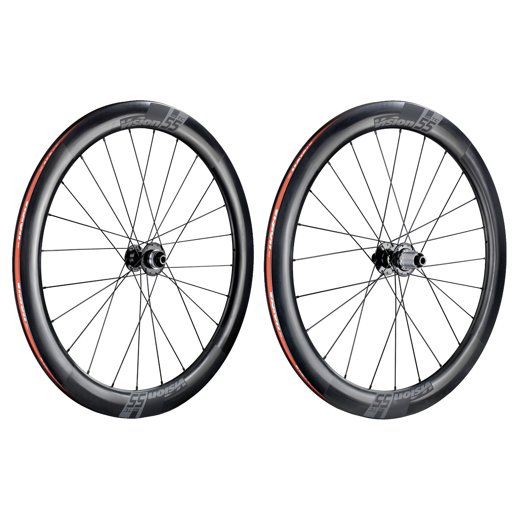 Picture of Vision TC 55 Disc Carbon Wheelset - TLR - Centerlock - 12x100mm | 12x142mm - Shimano HG