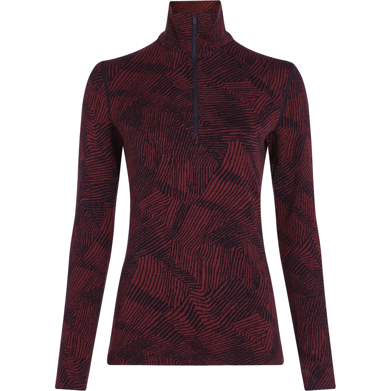 Icebreaker Merino 260 Vertex Long Sleeve Half Zip Thermal Top Frozen Forms  Women Black/Port