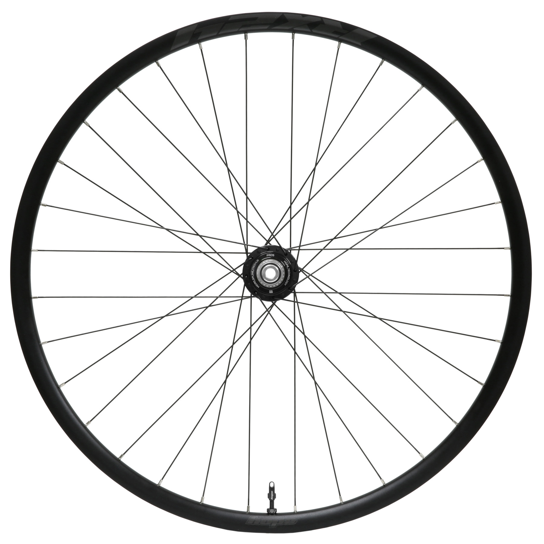 Productfoto van Hope RX24 - Pro 5 Achterwiel - 28&quot; | Clincher | 28 Gaten | Centerlock - 12x142mm - Micro Spline | zwart
