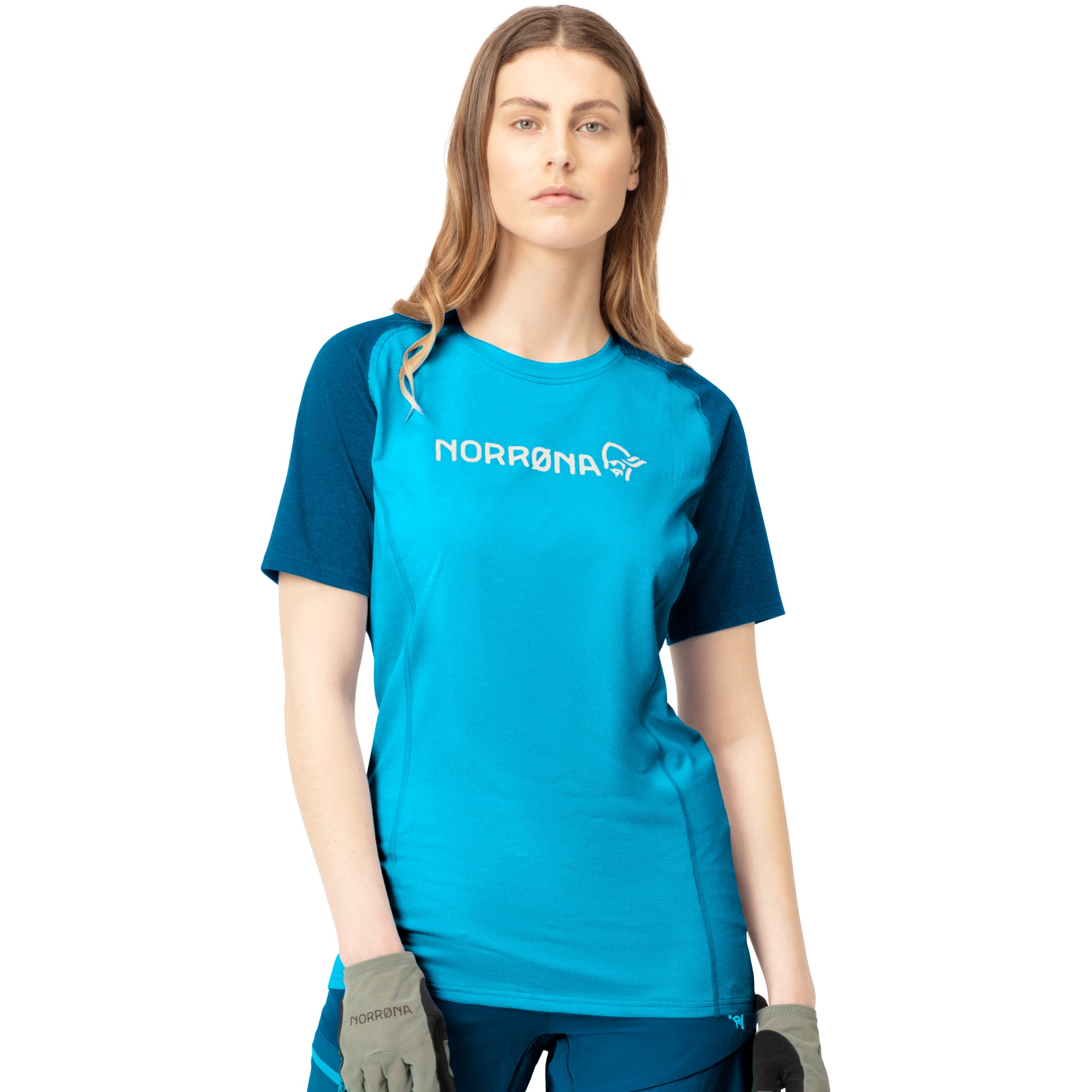Picture of Norrona fjørå equaliser lightweight T-Shirt Women - Mykonos Blue/Aquarius