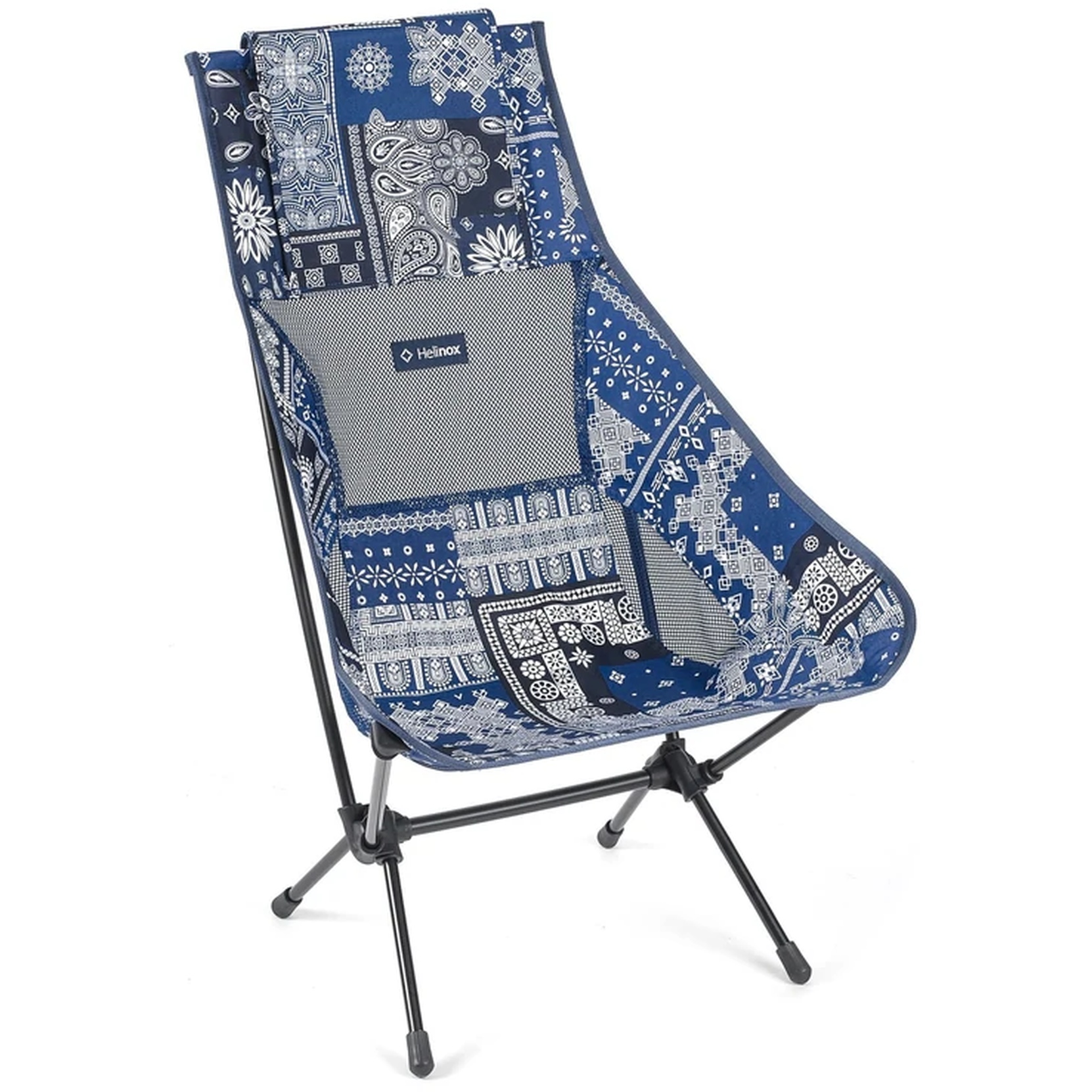 Picture of Helinox Chair Two Camping Chair - blue bandanna quilt - black