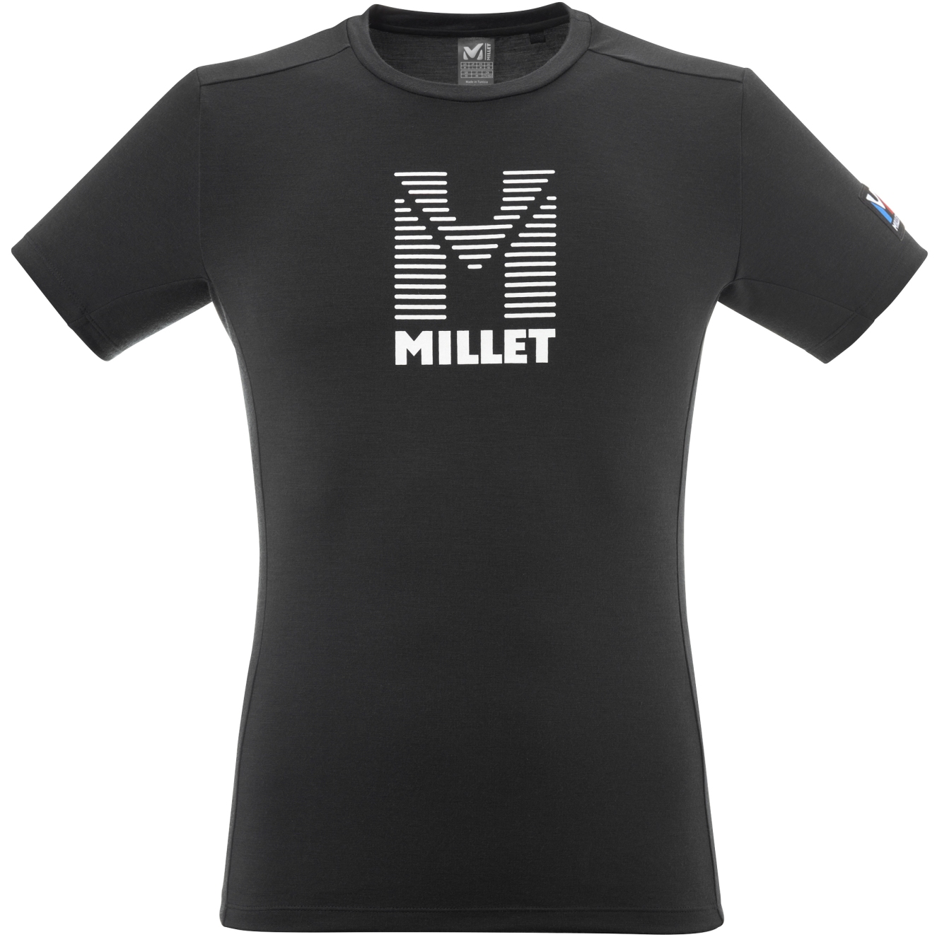 Productfoto van Millet Trilogy Wool Stripes T-Shirt Heren - Zwart