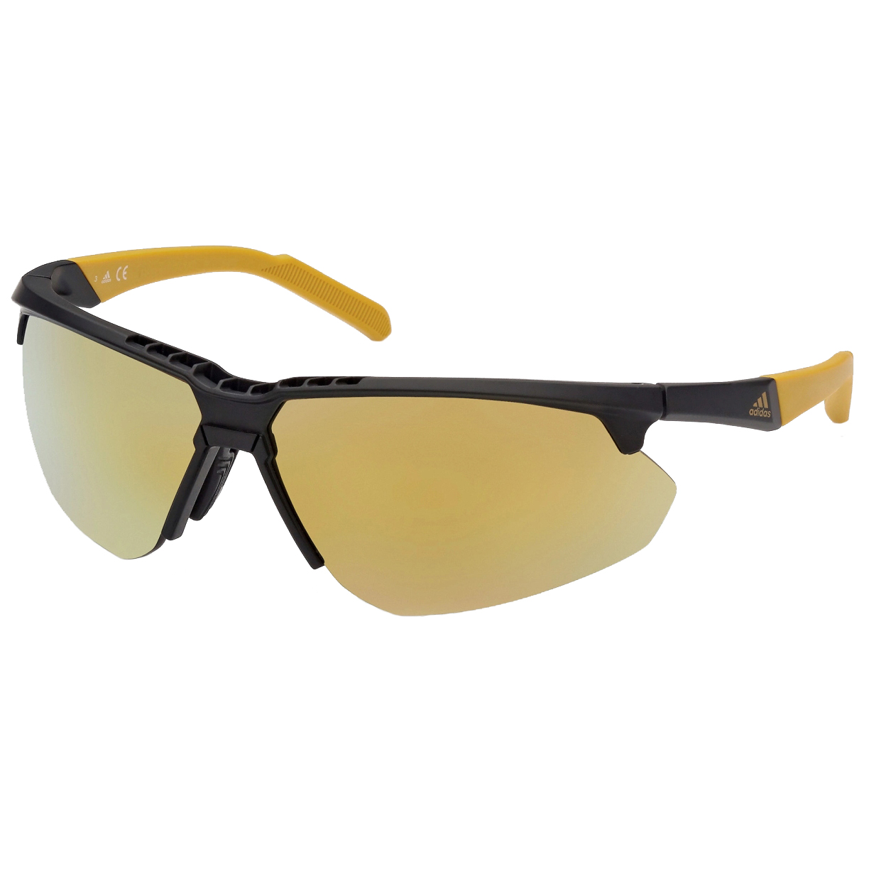 Picture of adidas Cmpt B-Shield Lite SP0042 Sport Sunglasses - Matte Black / Contrast Mirror Gold + Clear