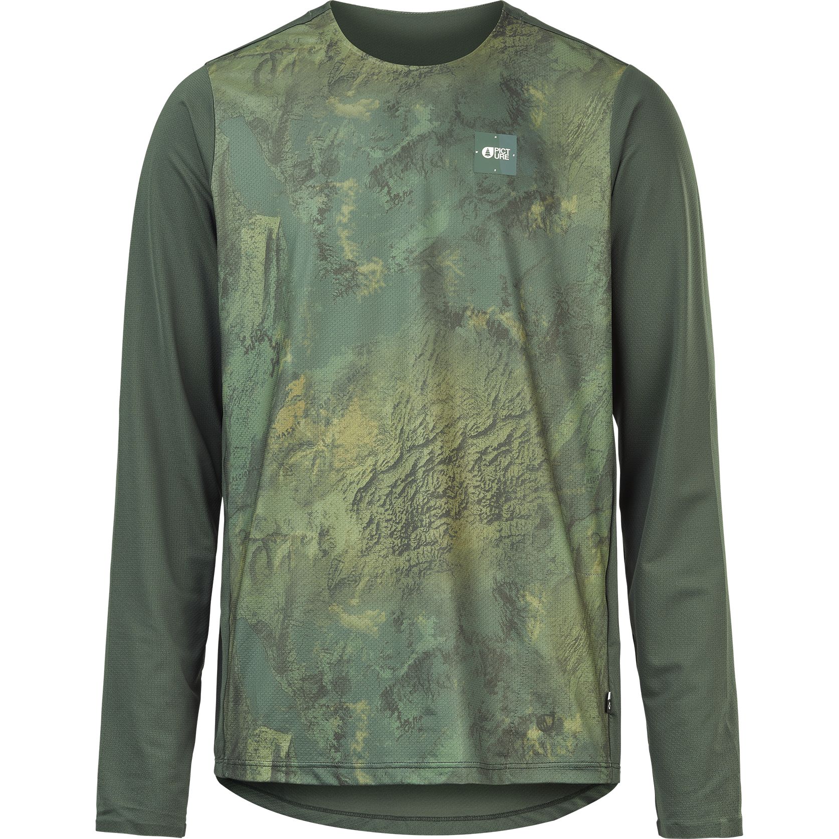 Productfoto van Picture Osborn Printed MTB Tech Shirt met Lange Mouwen - Geology green