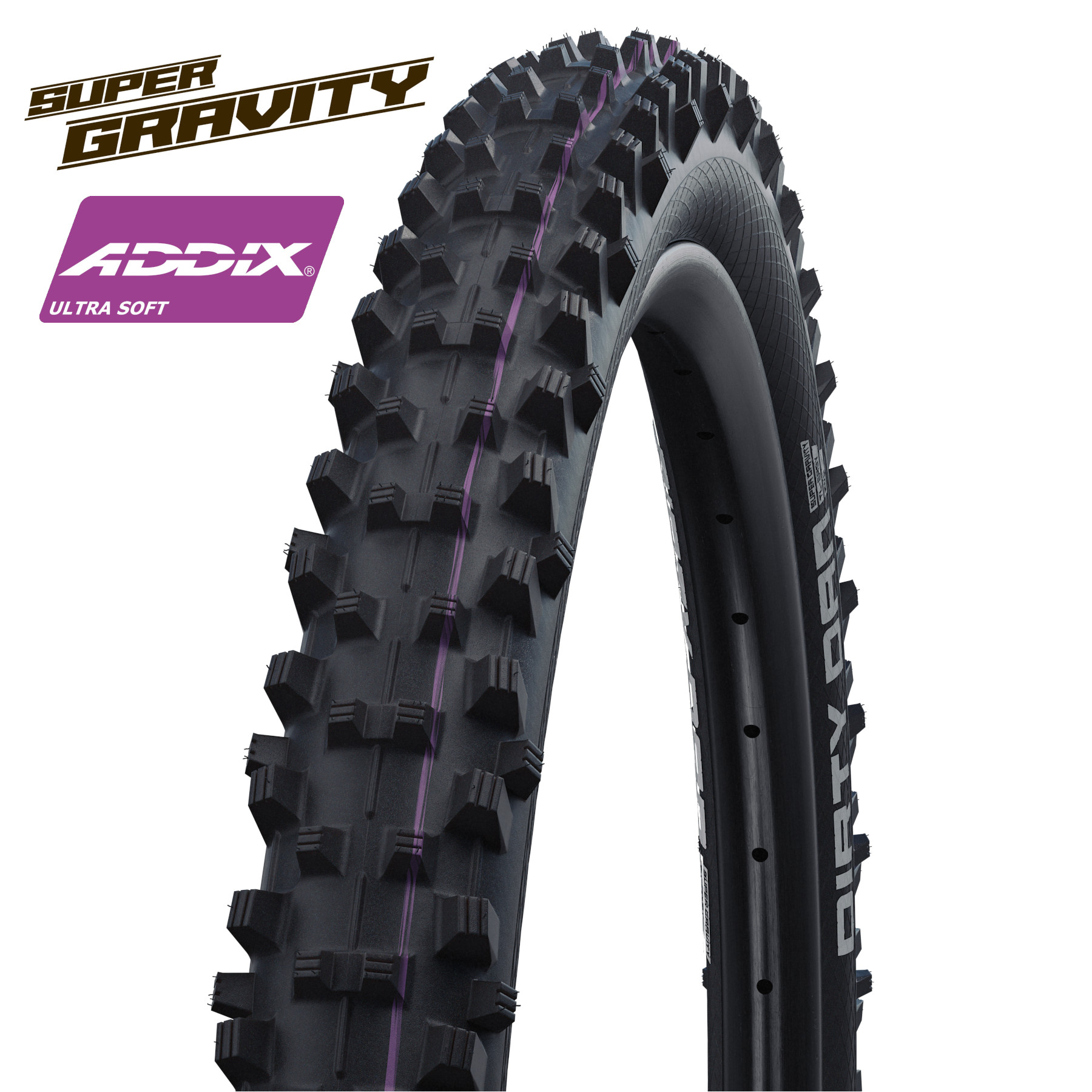 Picture of Schwalbe Dirty Dan Evolution MTB Folding Tire - AddixUltraSoft - SuperGravity - TLEasy - 27.5x2.35 Inches