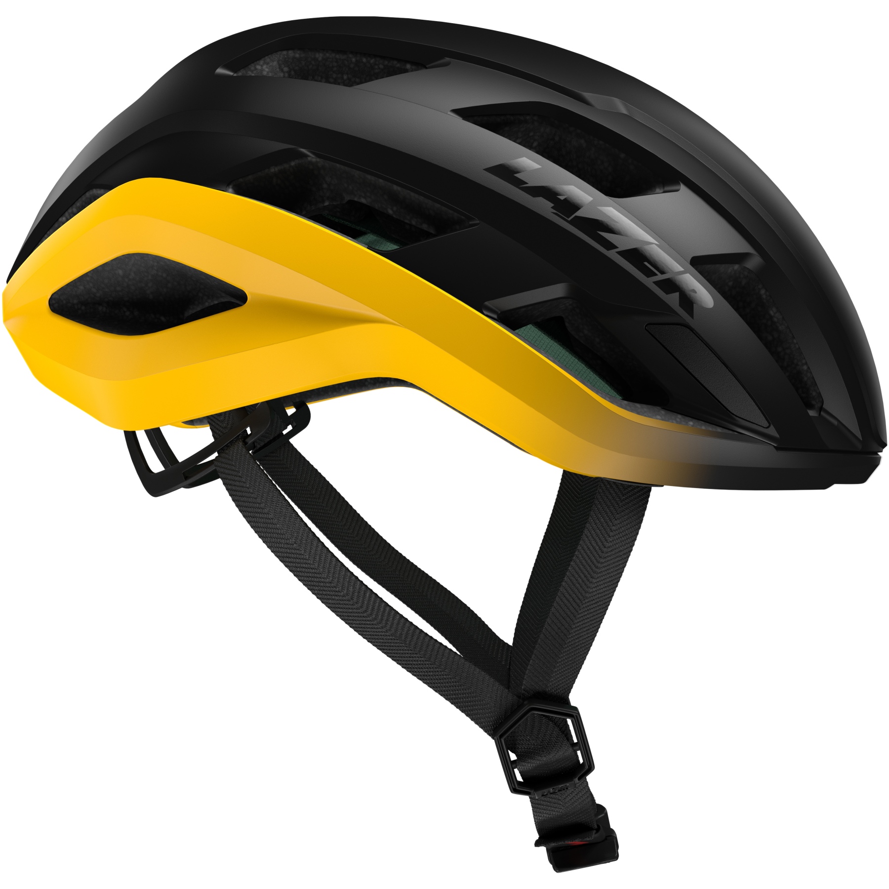 Productfoto van Lazer Strada KinetiCore Racefietshelm - matte black maple yellow