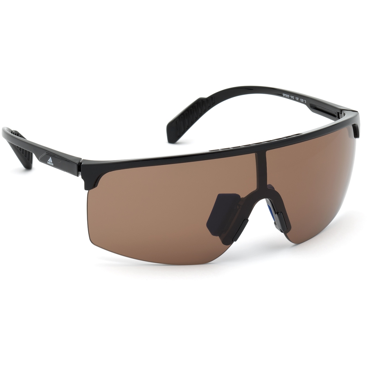 Picture of adidas Sp0005 Injected Sports Sunglasses - Shiny Black / Contrast Brown