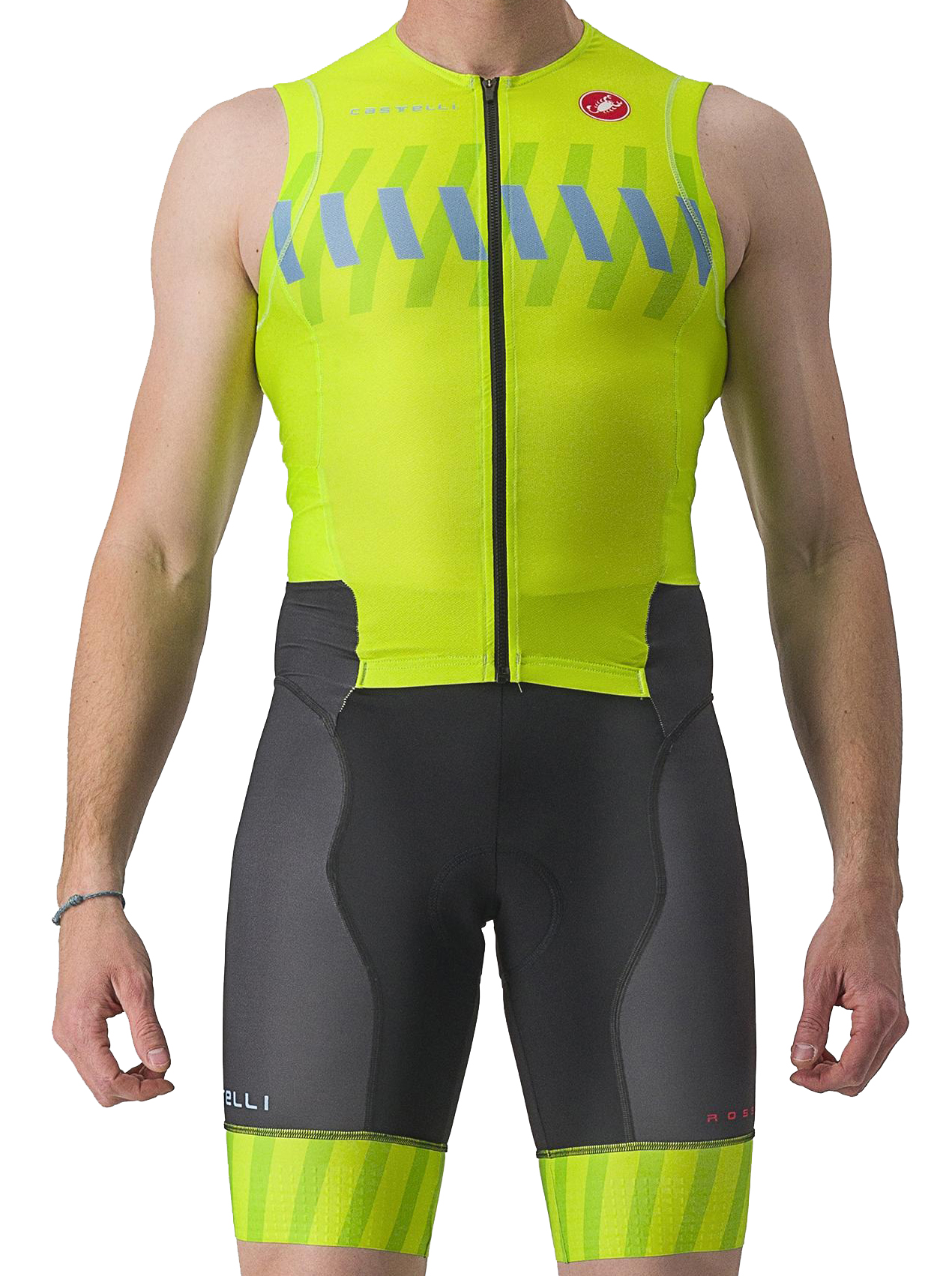 Picture of Castelli Free Sanremo 2 Suit Sleeveless - electric lime/niagara blue 383