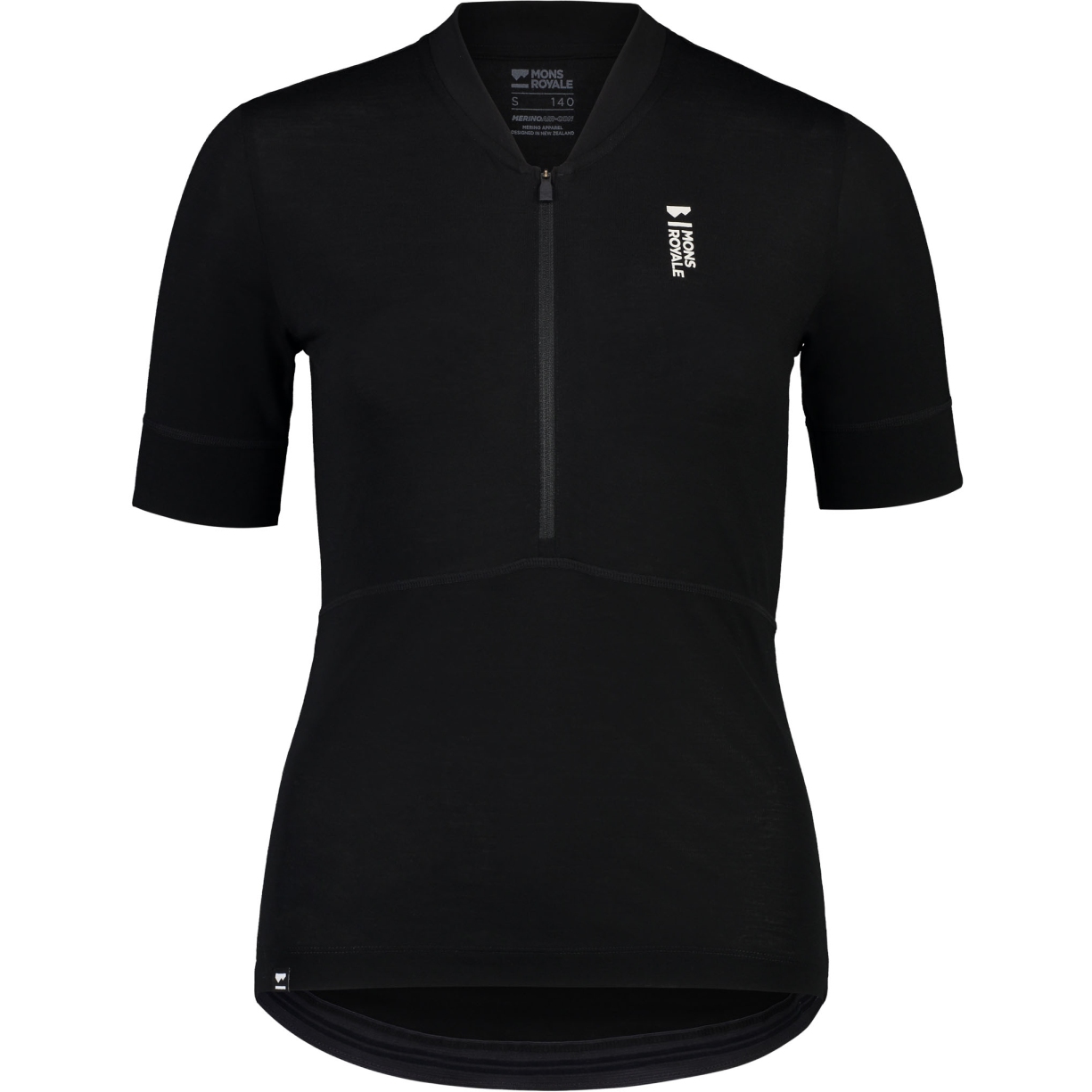 Produktbild von Mons Royale Cadence Merino Air-Con Half Zip T-Shirt Damen - schwarz