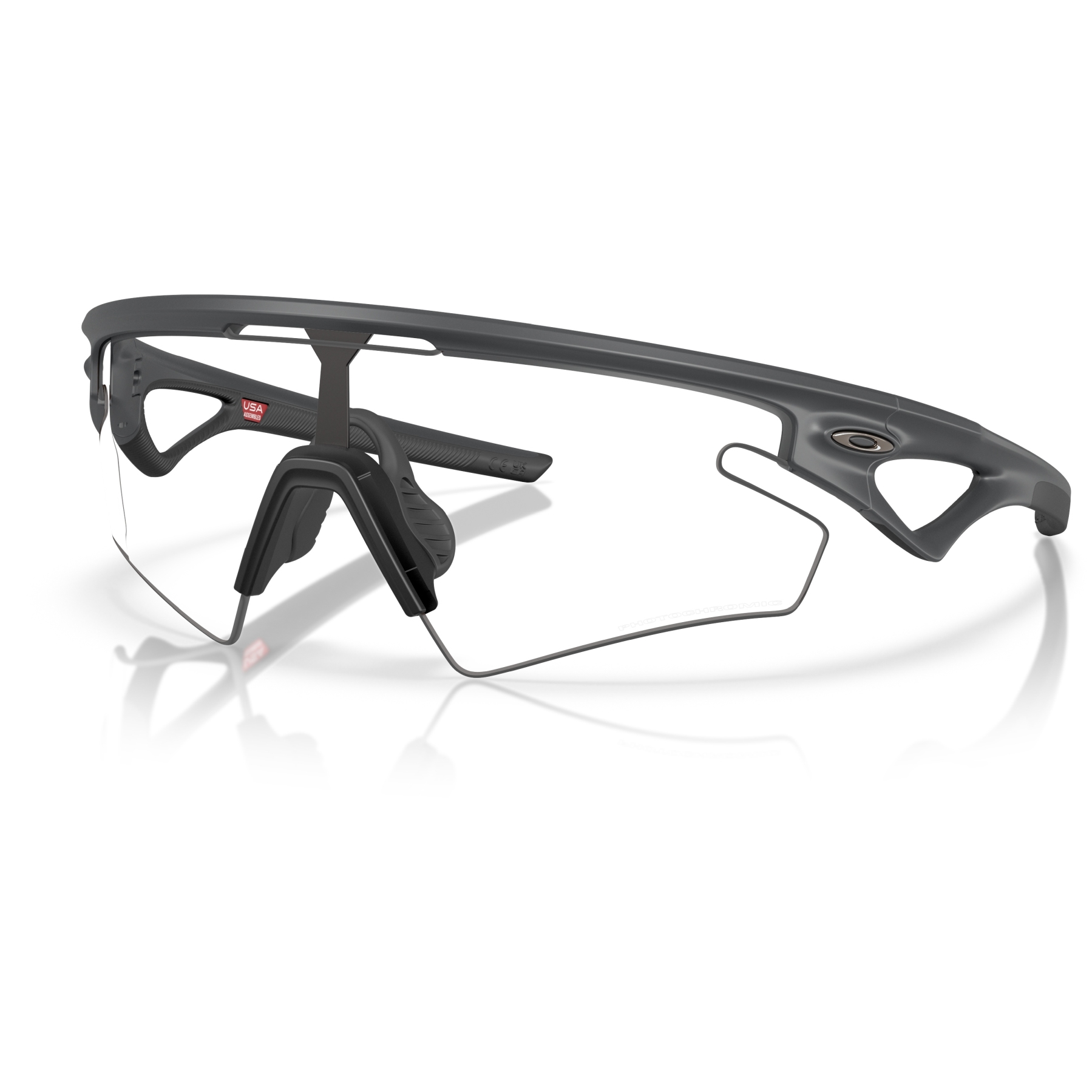 Oakley Sphaera Slash Glasses - Carbon/Clear - Black Photochromic