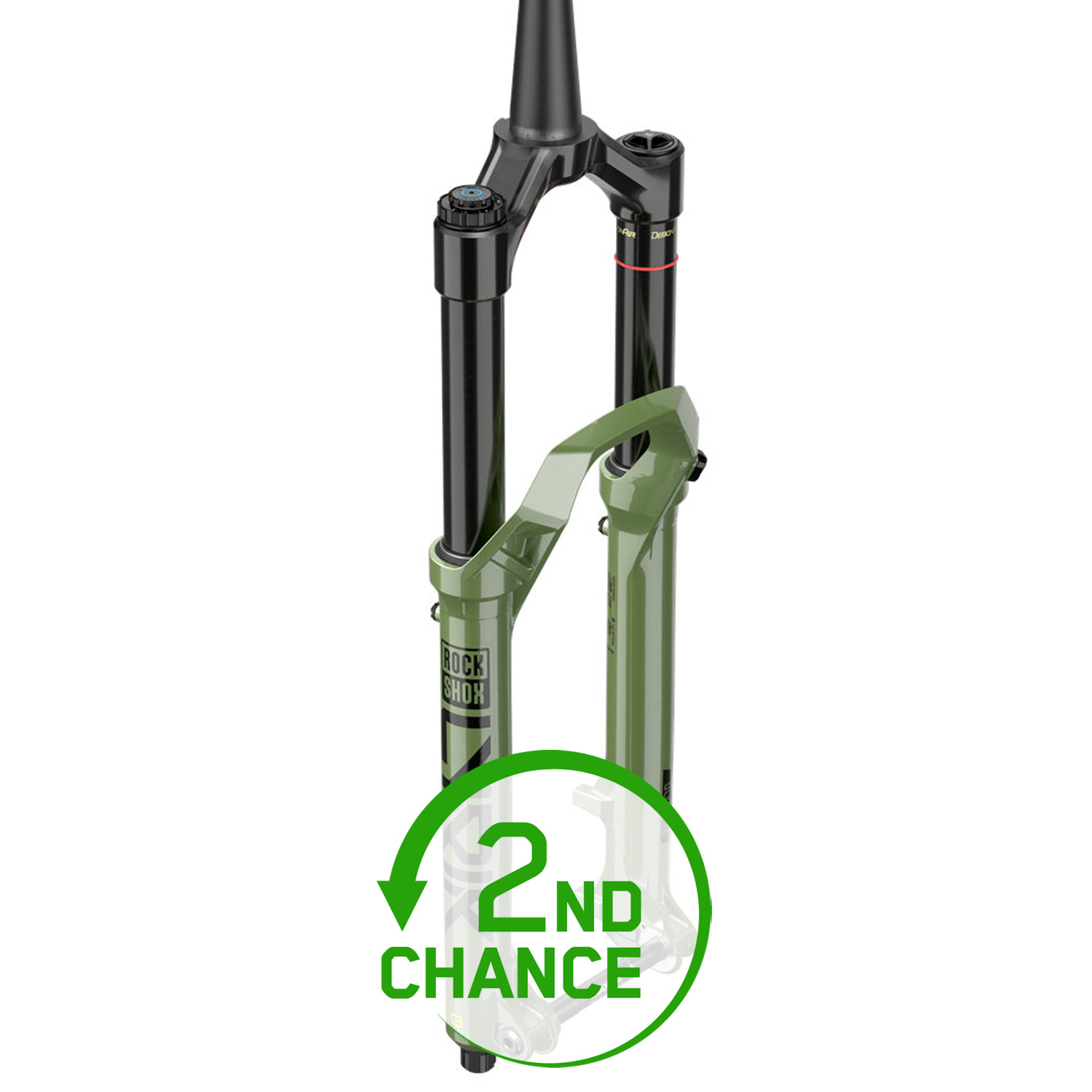Productfoto van RockShox Lyrik Ultimate Charger 3 RC2 Debon Air+ Voorvork - 27.5&quot; - 140mm - 44mm Offset - Tapered - 15x110mm Boost - glanzend groen - B-Keus
