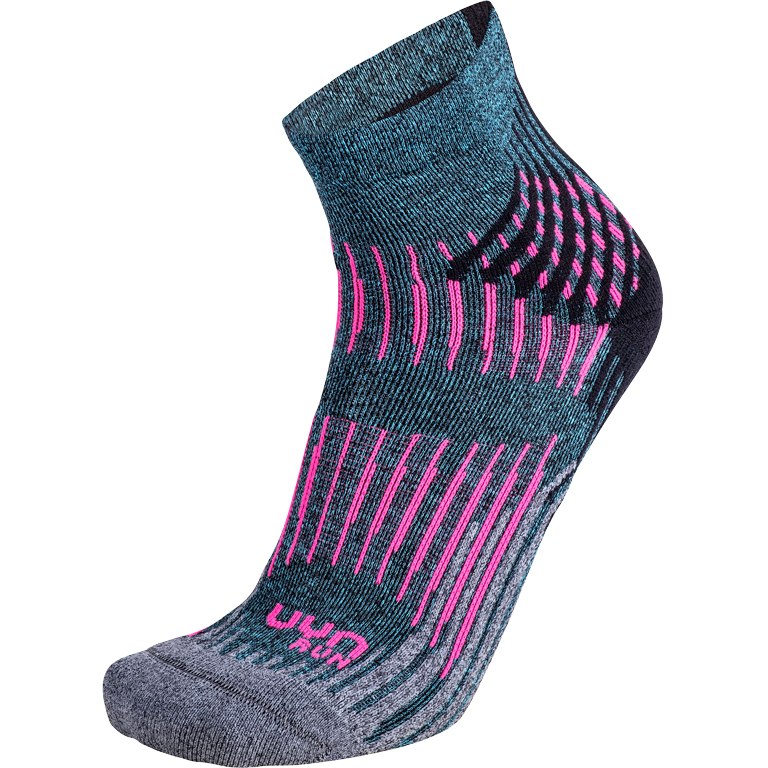 Picture of UYN Run Shockwave Socks Women - turquoise melange/grey/pink