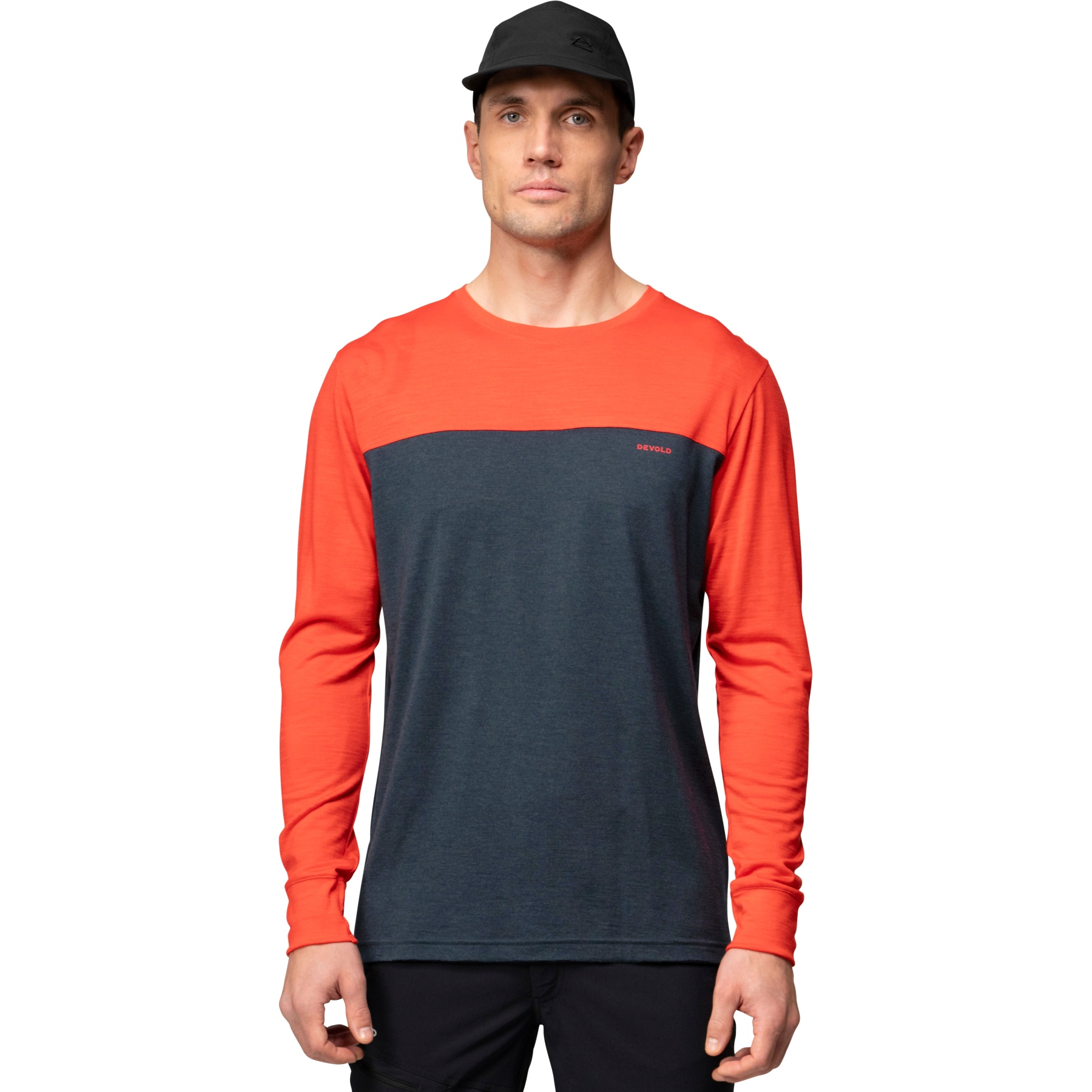Produktbild von Devold Classic Linear Langarmshirt Herren - 284J Ink/Cayenne