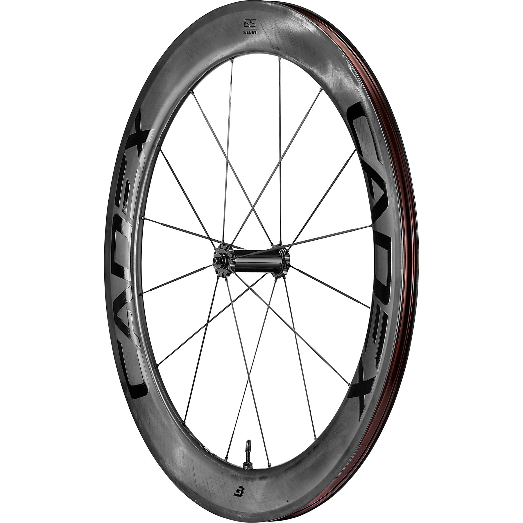Image of CADEX 65 Tubeless Disc Front Wheel - Clincher - 12x100mm Thru Axle