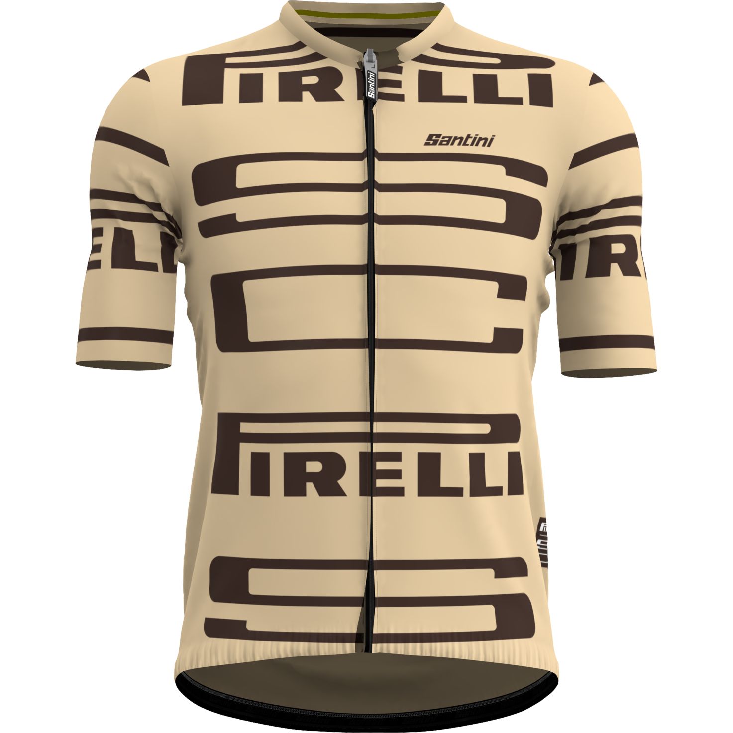 Produktbild von Santini Pirelli Sport Club Kurzarmtrikot Unisex RE94075CPIREL - beige BG