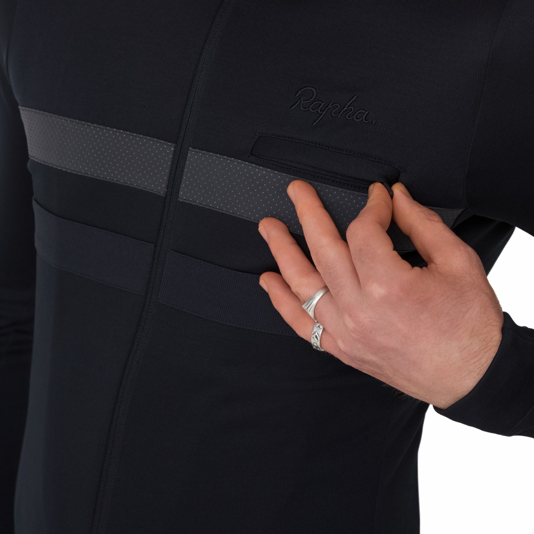 Rapha Brevet Long Sleeve Jersey Men - black/black | BIKE24