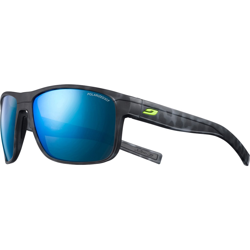 Image of Julbo Renegade Polarized 3CF Sunglasses - Tortoiseshell Black Black / Multilayer Blue