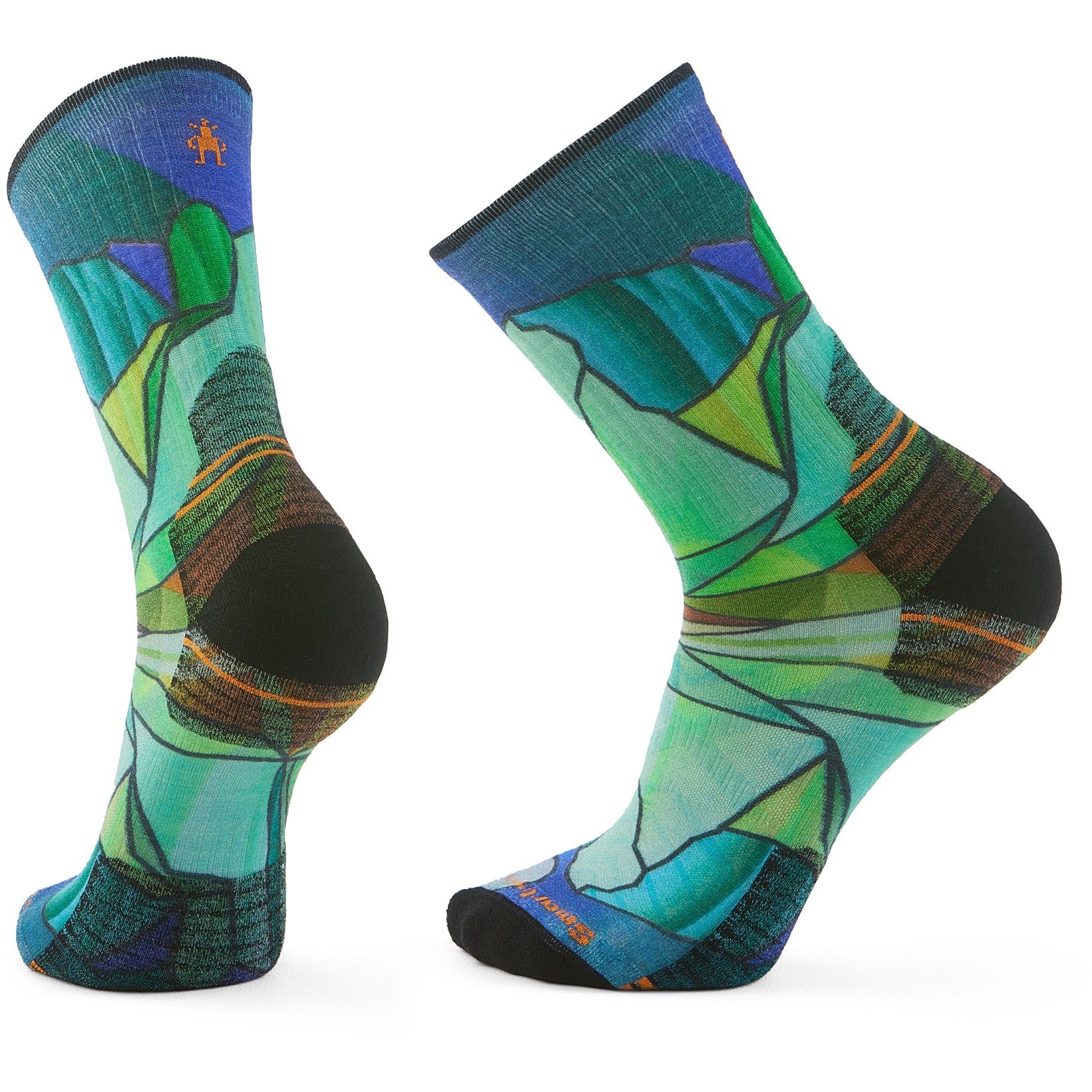 Picture of SmartWool Targeted Cushion Mirror Mountain Print Crew Hinking Socks - 810 capri