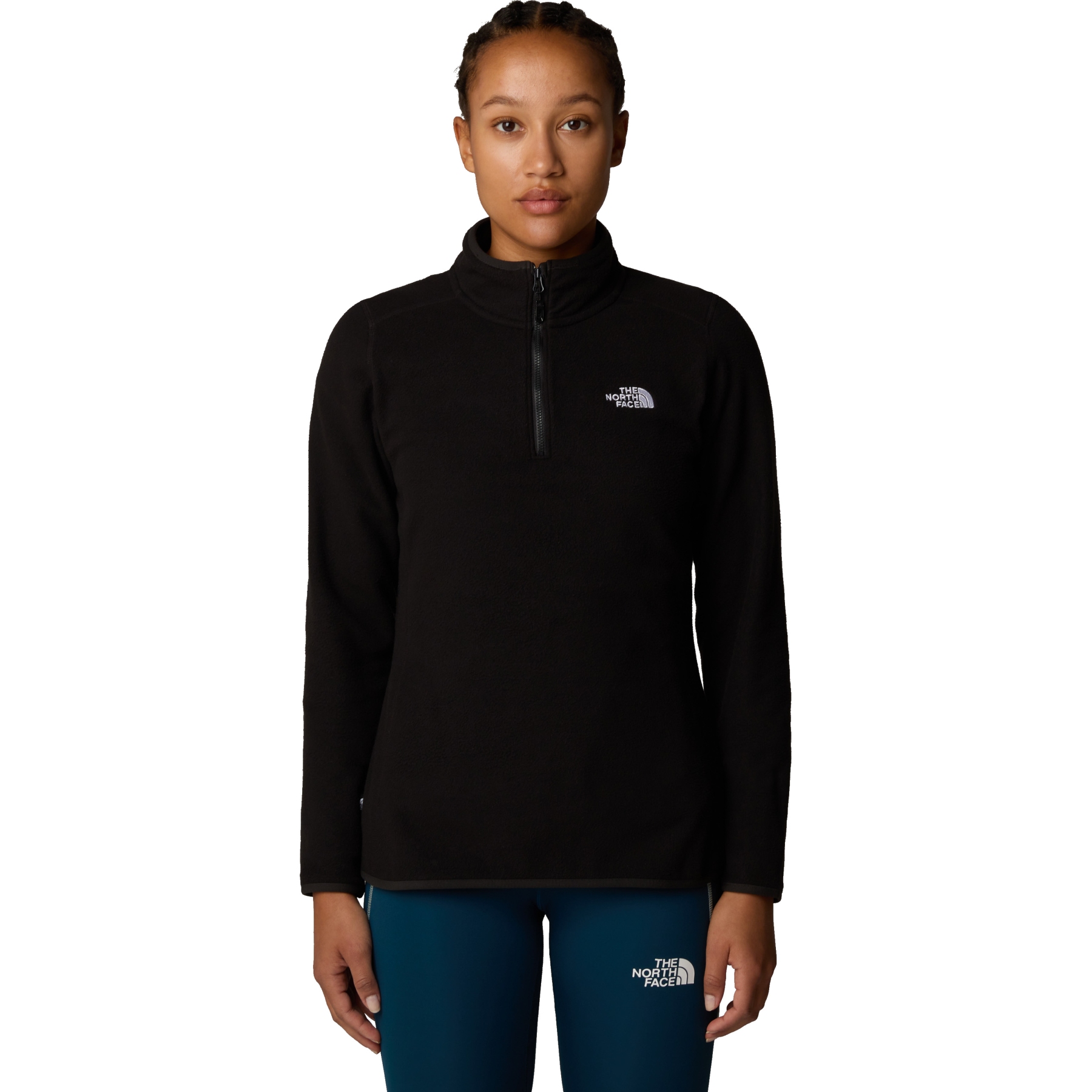 Productfoto van The North Face 100 Glacier 1/4 Zip Fleece Trui Dames - TNF Black/NPF