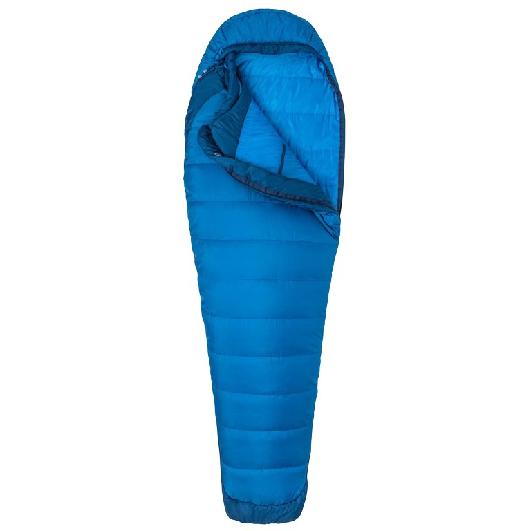 Image of Marmot Trestles Elite Eco 20 Long Synthetic Sleeping Bag - Zip Left - estate blue/classic blue