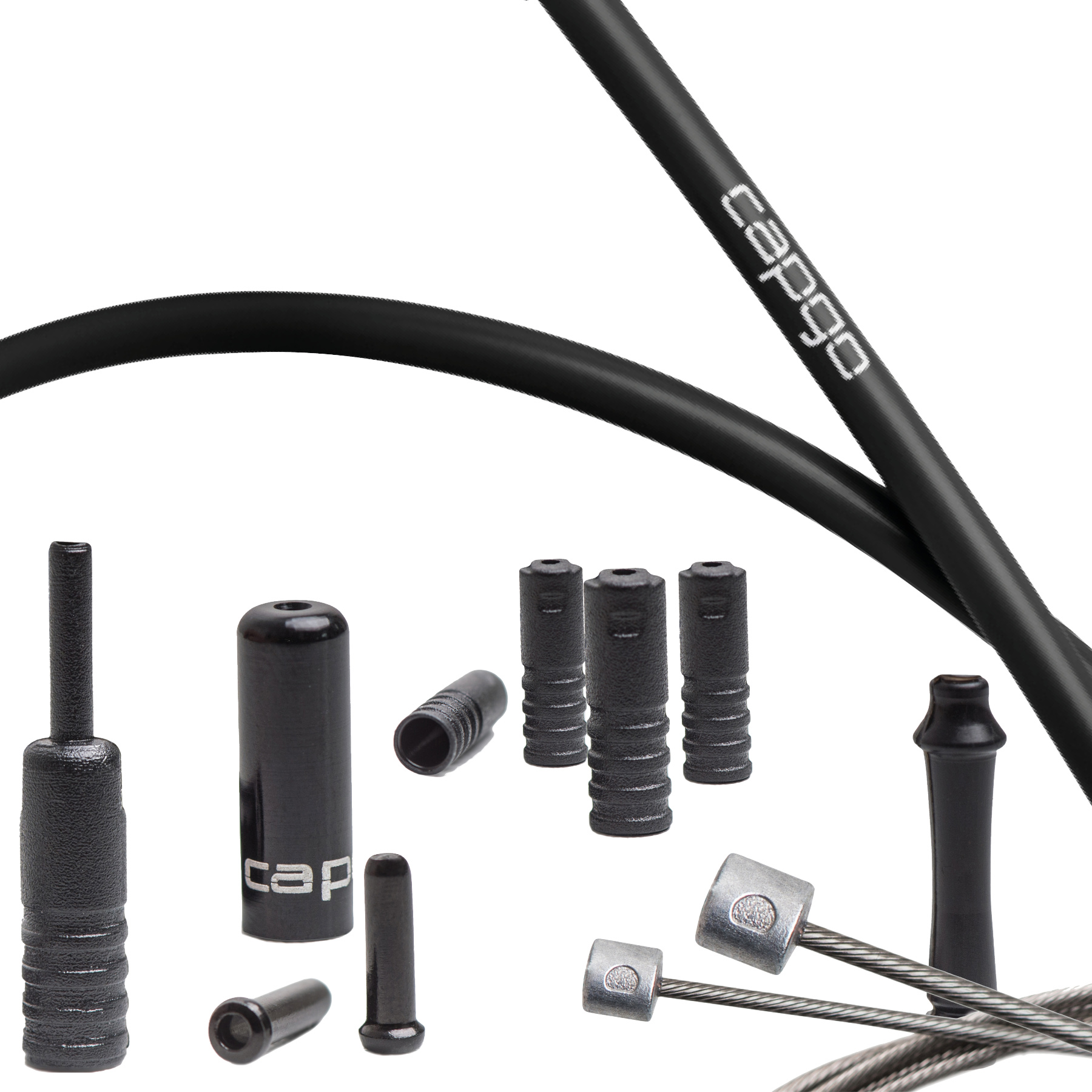 Picture of capgo Blue Line Shift Cable Set - Stainless Steel - PTFE - Campagnolo - black