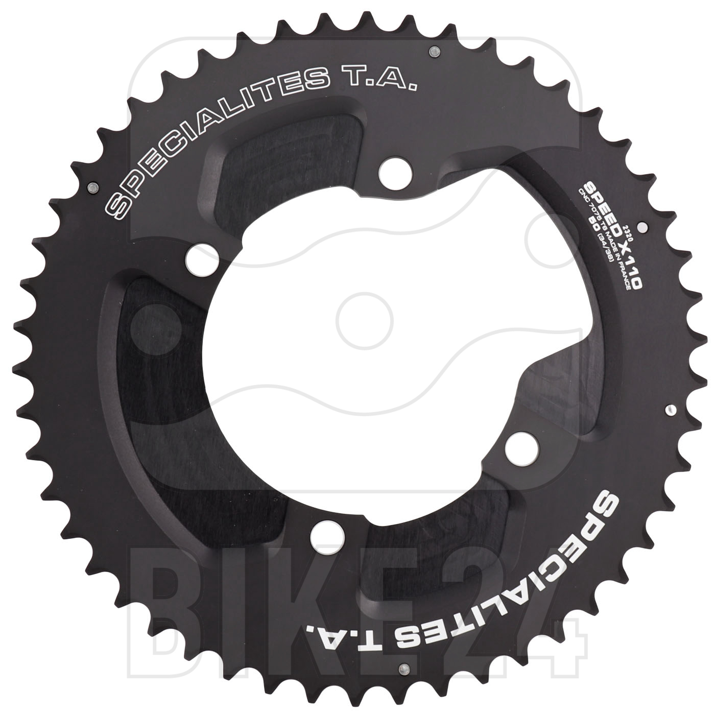Productfoto van TA Specialites Speed 2-X110 Chainring for Shimano - 4-Arm - 110mm - outer - black