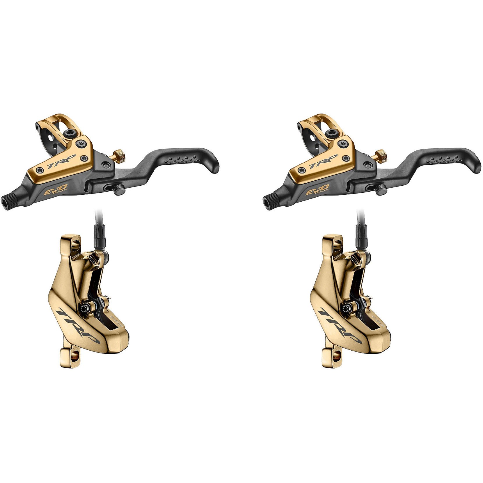 Produktbild von TRP EVO Pro Scheibenbremse | 4-Kolben - Set (Vorn + Hinten) | gold