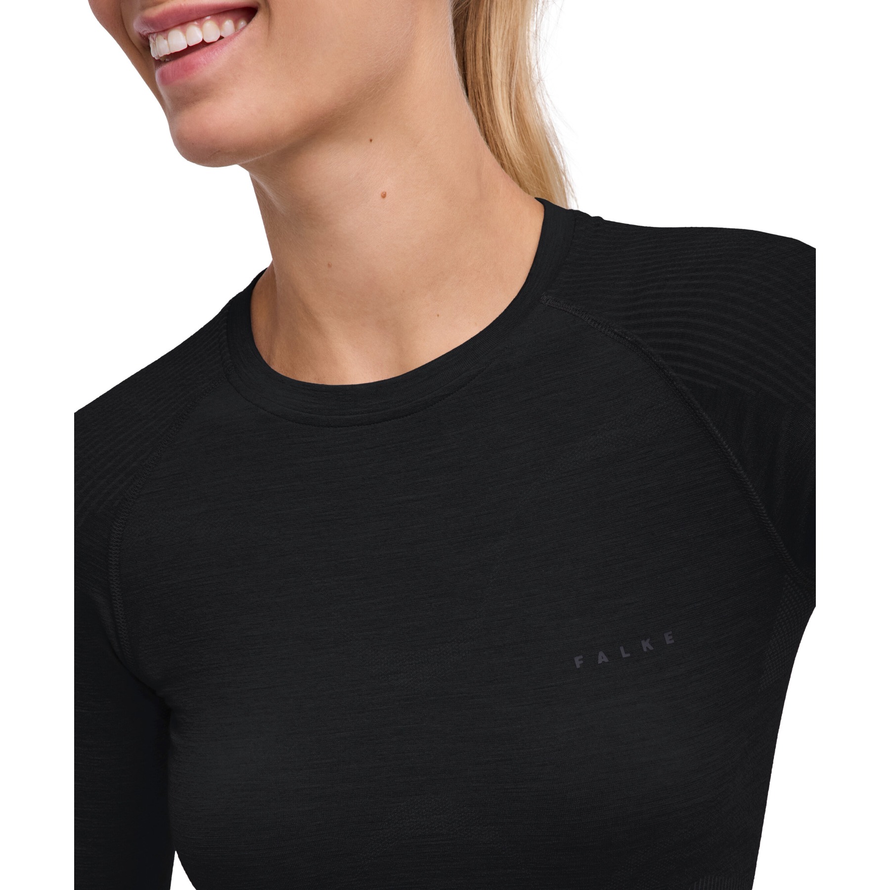 Falke Wool-Tech Round Neck – Maglia Termica In Lana Merino Per Donna, Asciugatura Rapida