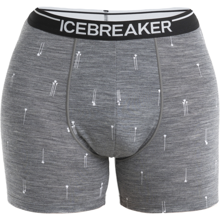 Produktbild von Icebreaker Merino Anatomica Boxershorts Palm Trail AOP Herren - Gritstone Hthr