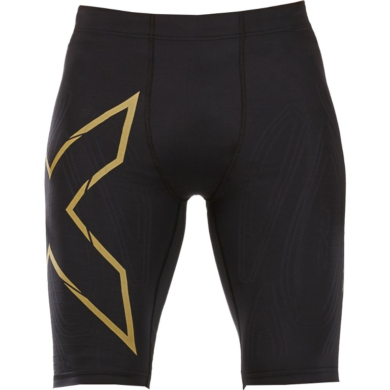 Image of 2XU Elite MCS Run Compression Shorts - black/gold reflective