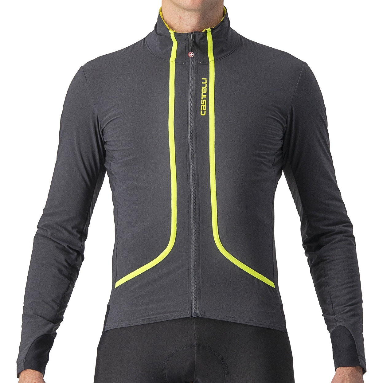 Produktbild von Castelli Flight Jacke Air - dark grey/electric lime 030