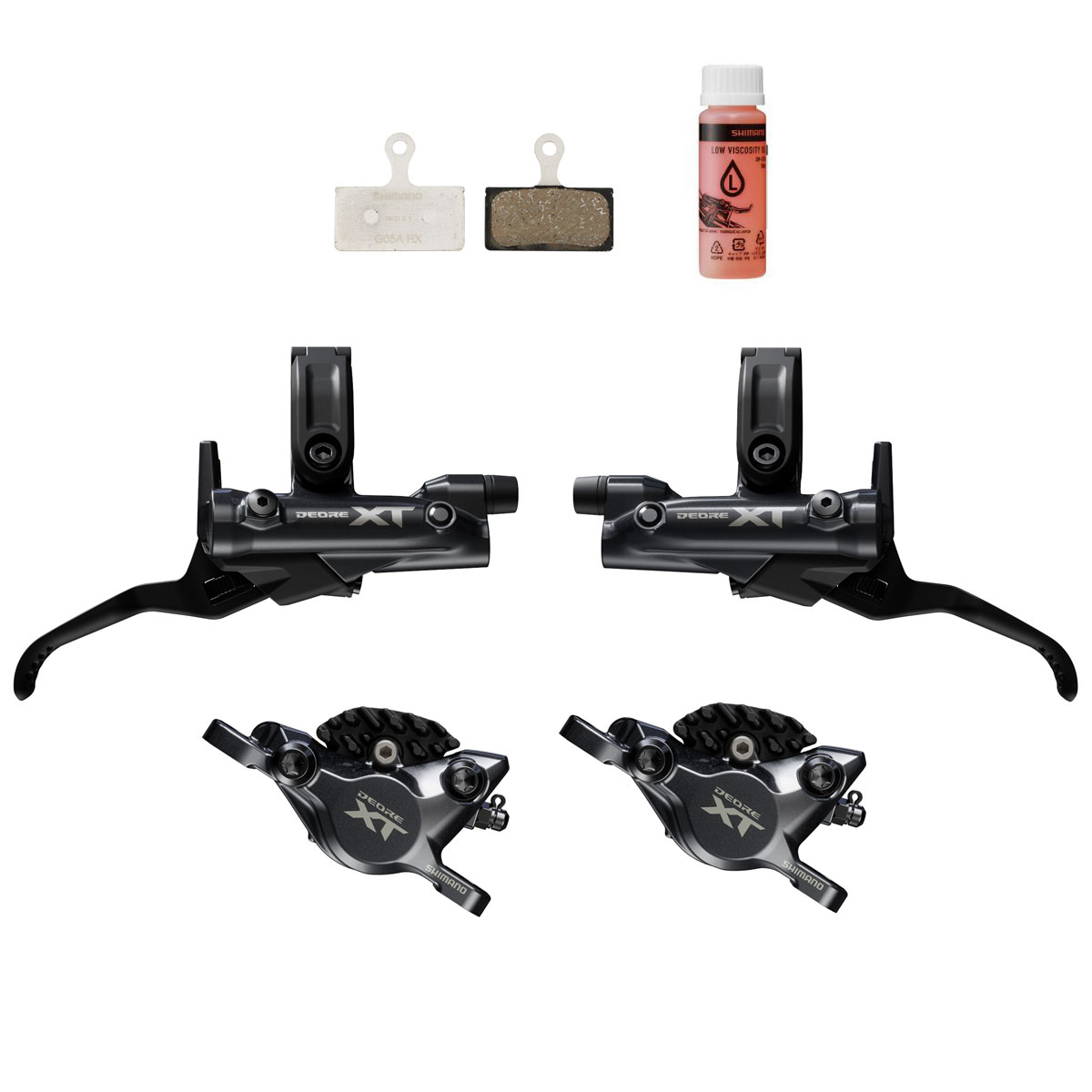 Photo produit de Shimano Frein à Disque - Deore XT BL-M8200 / BR-M8200 - Post Mount | 2 Pistons | J-Kit - Jeu (avant + arrière)