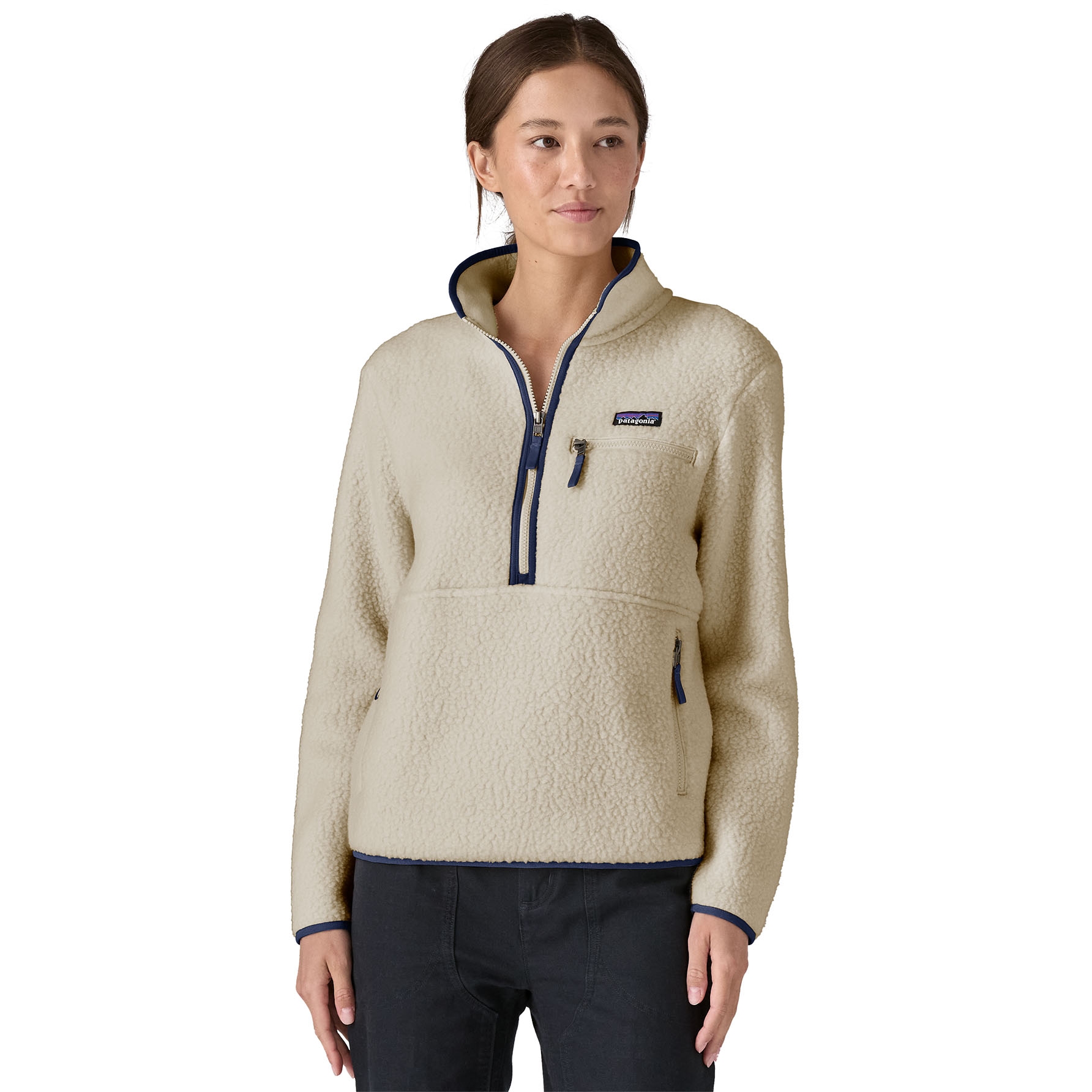 Patagonia Retro Pile Marsupial Fleece Pullover Women Natural