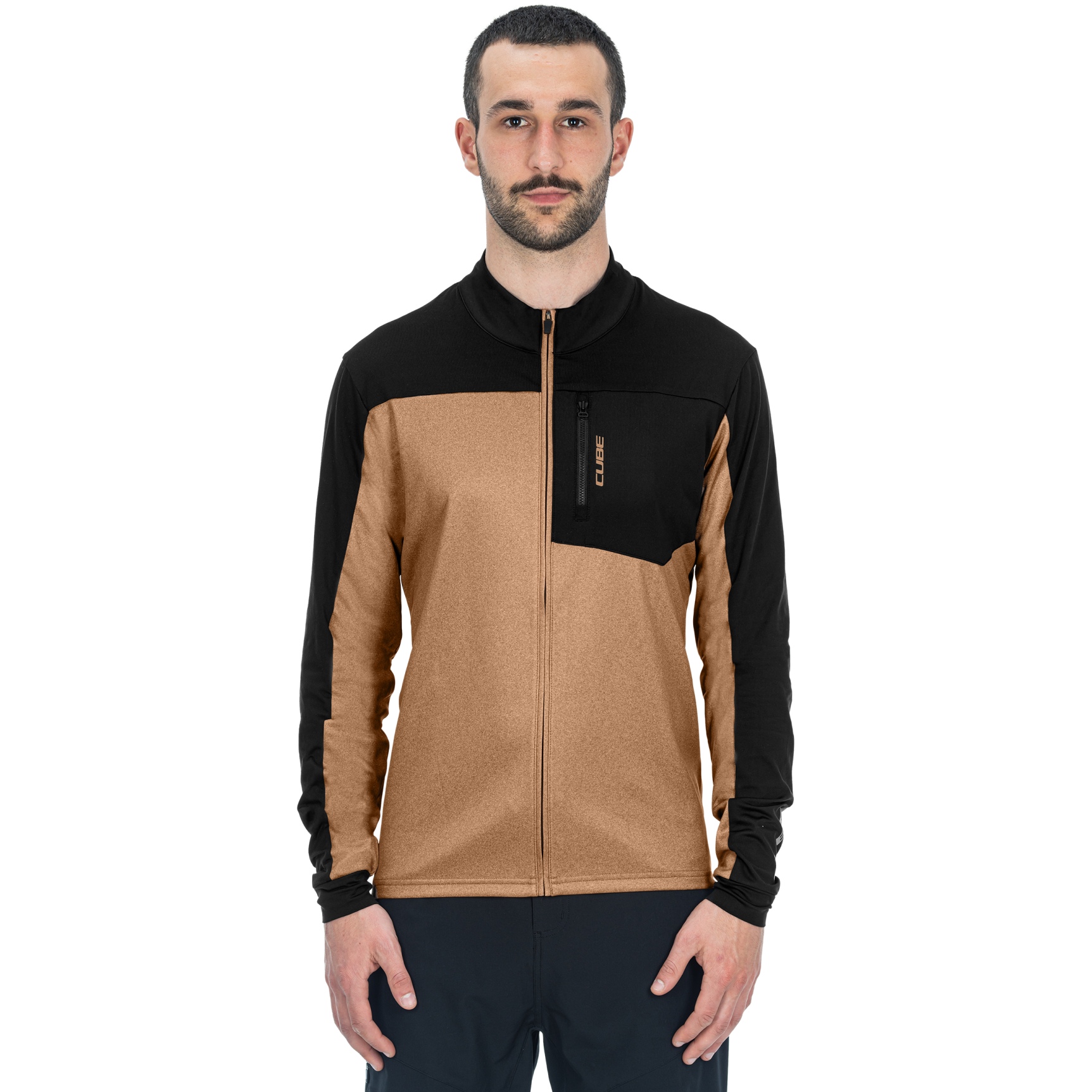 Picture of CUBE ATX CMPT Full Zip Long Sleeve Jersey Men - brown&#039;n&#039;black