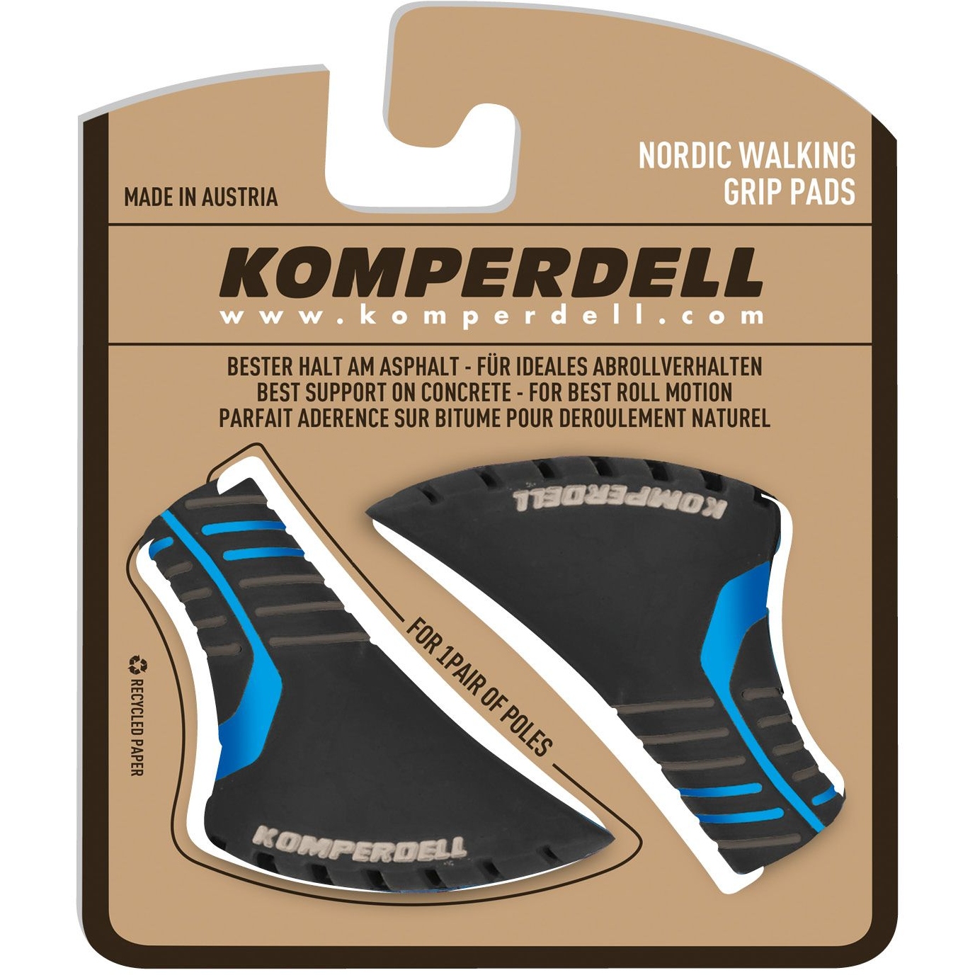 Produktbild von Komperdell Nordic Walking Pads (Paar) - schwarz/blau
