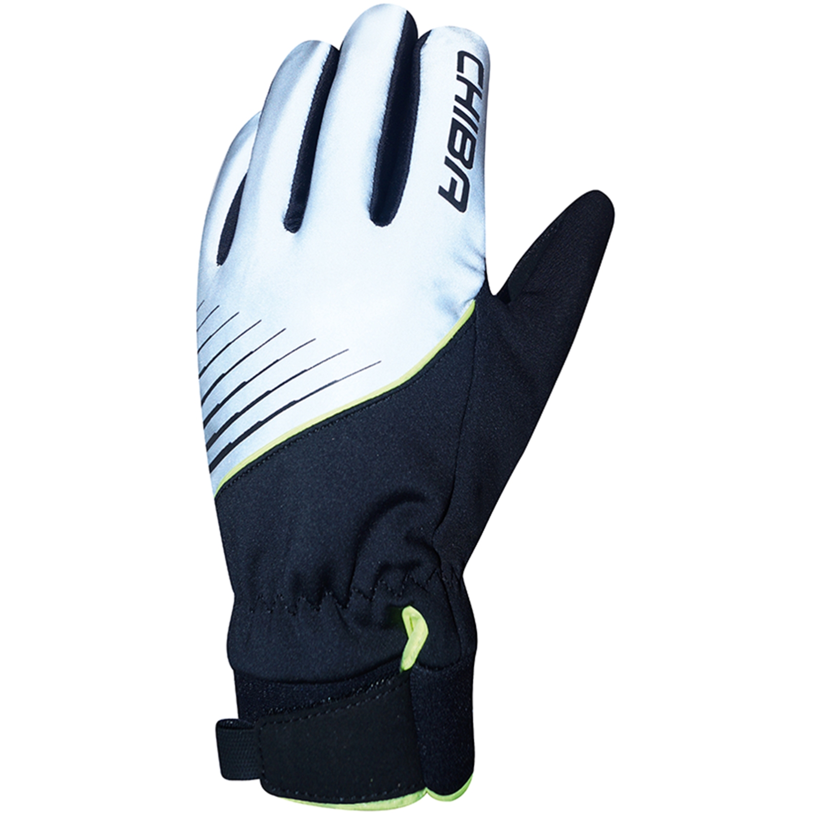 Picture of Chiba Kids Waterproof Cycling Gloves - silver reflective/black