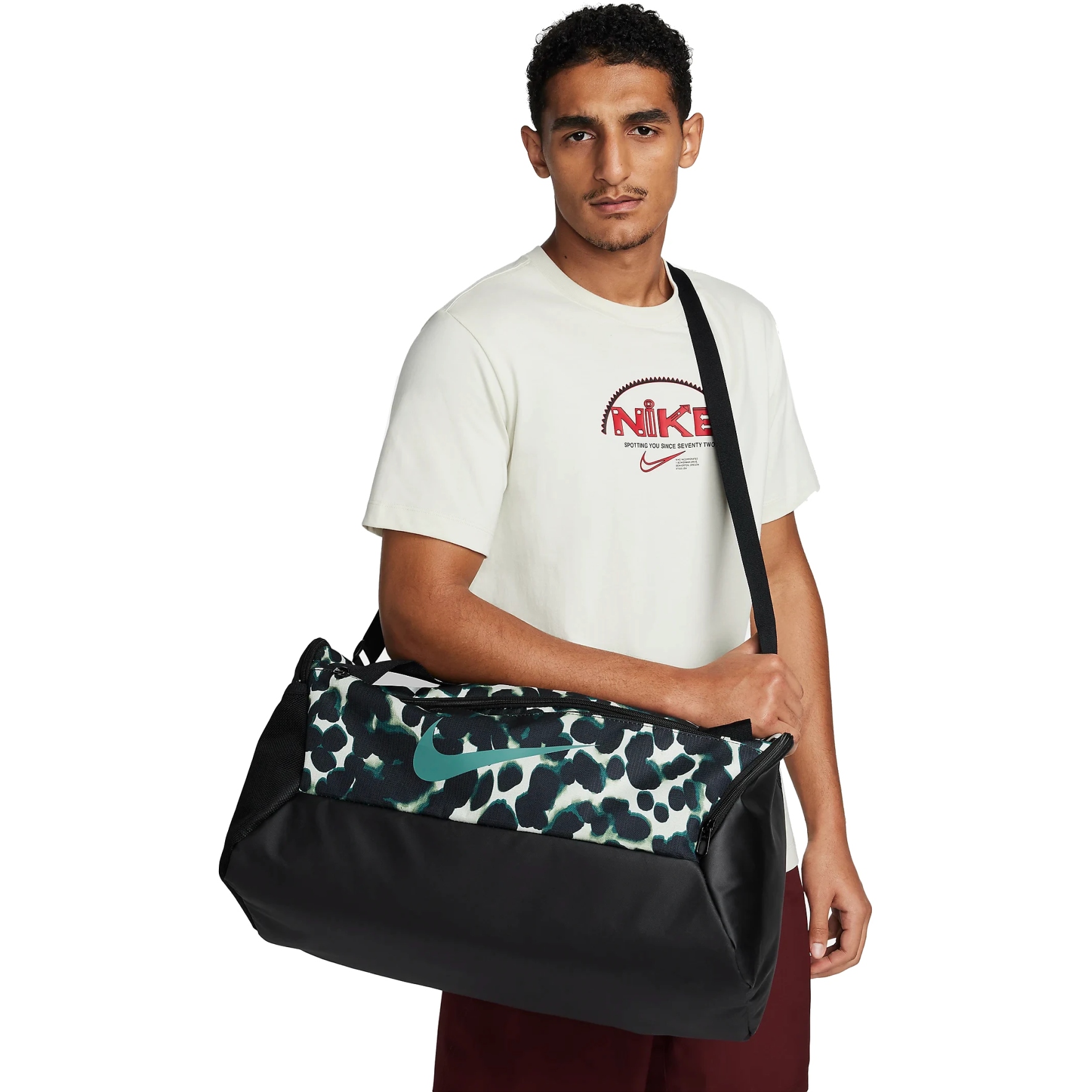 Nike Brasilia 6 Graphic Camo Medium Duffel Bag Anthracite/Black