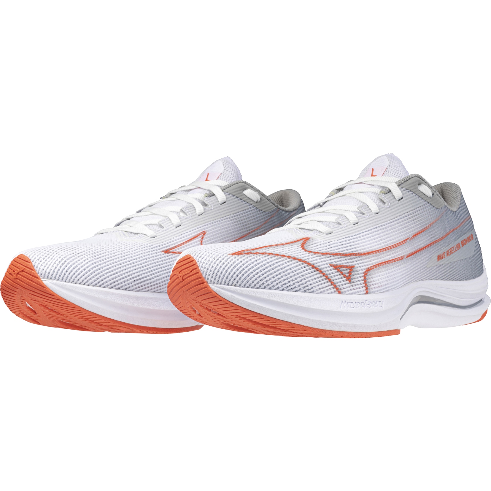 Picture of Mizuno Wave Rebellion Sonic 2 Running Shoes Men - White / Hot Coral / Harbor Mist