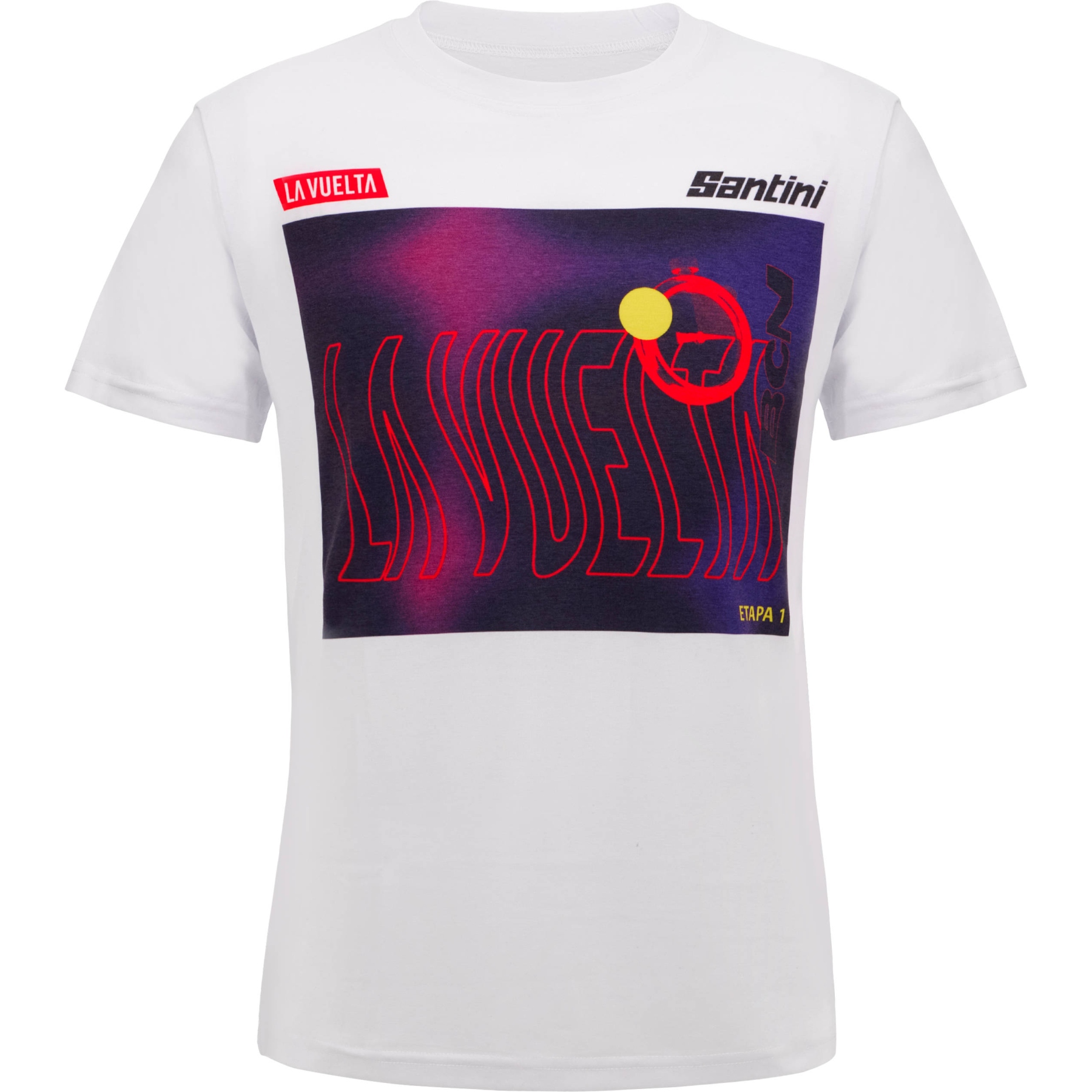 Productfoto van Santini La Vuelta Barcellona Design T-Shirt Heren RE499COTLV23BCN - wit BI