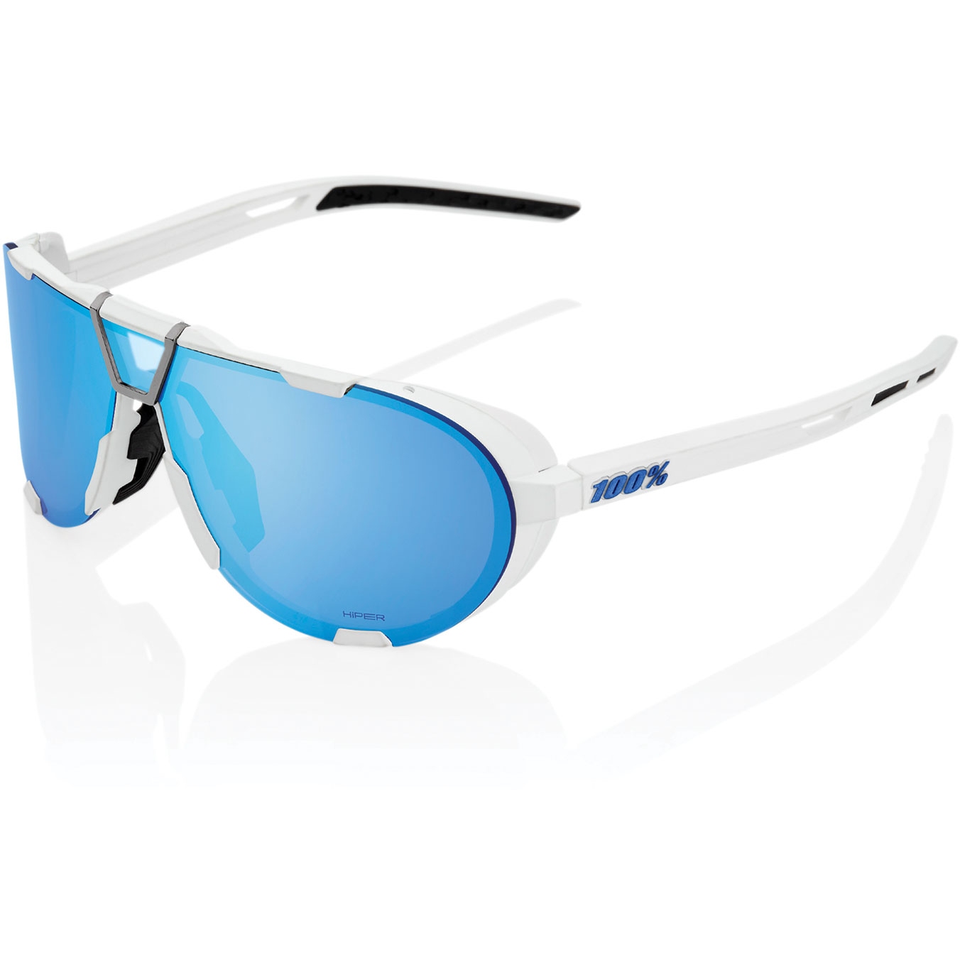 Image of 100% Westcraft Glasses - HiPER Mirror Lens - Soft Tact White / Blue Multilayer