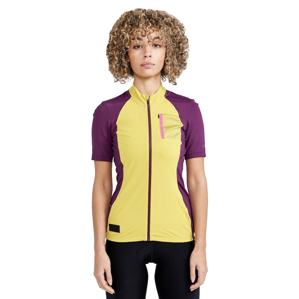 Maillot Cycliste Femme Craft ADV Offroad SS - Taille M, Manches Courtes, Zippé, Corail/orange, Neuf Avec étiquette