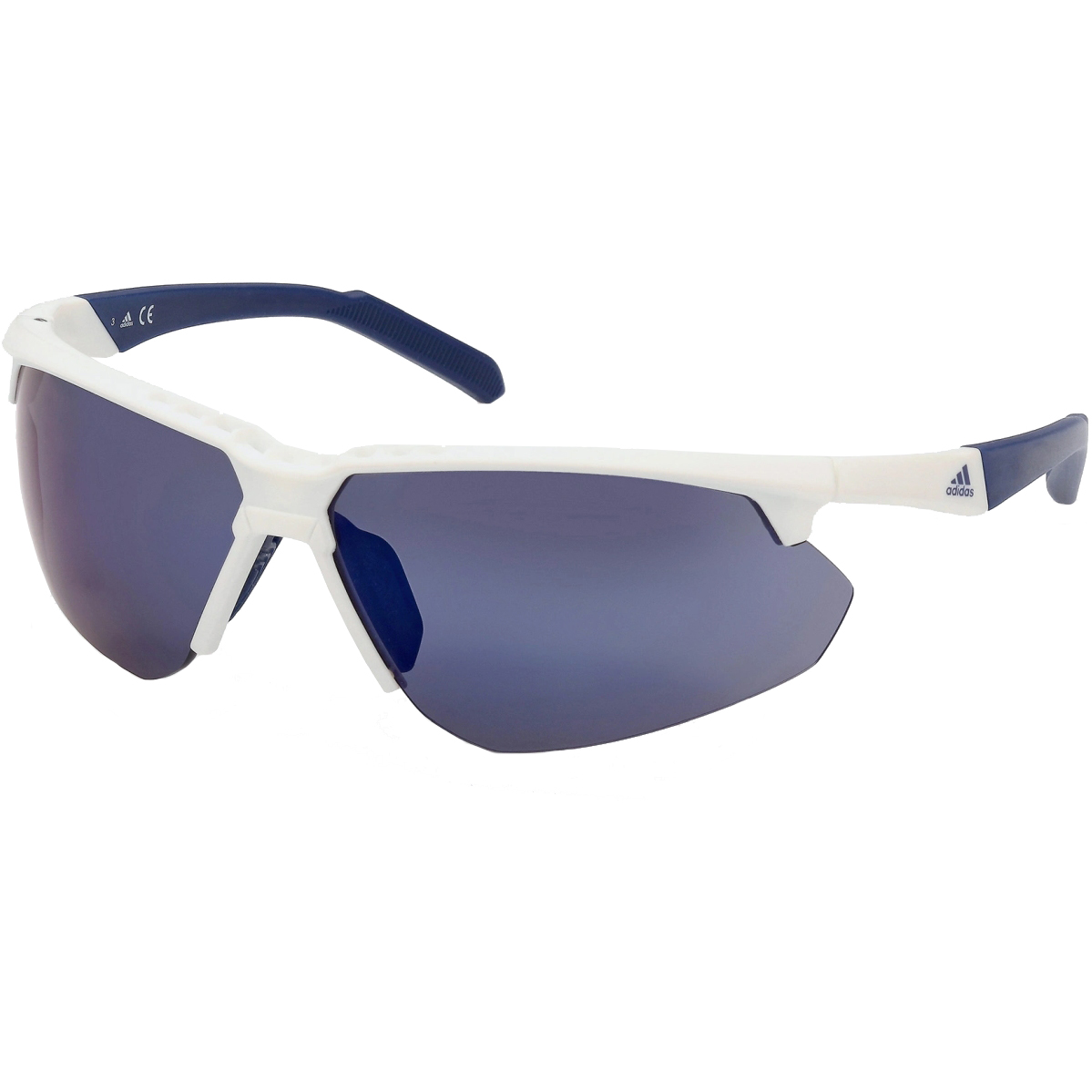 Produktbild von adidas Cmpt B-Shield Lite SP0042 Sport Sonnenbrille - White/Other / Contrast Mirror Blue + Clear