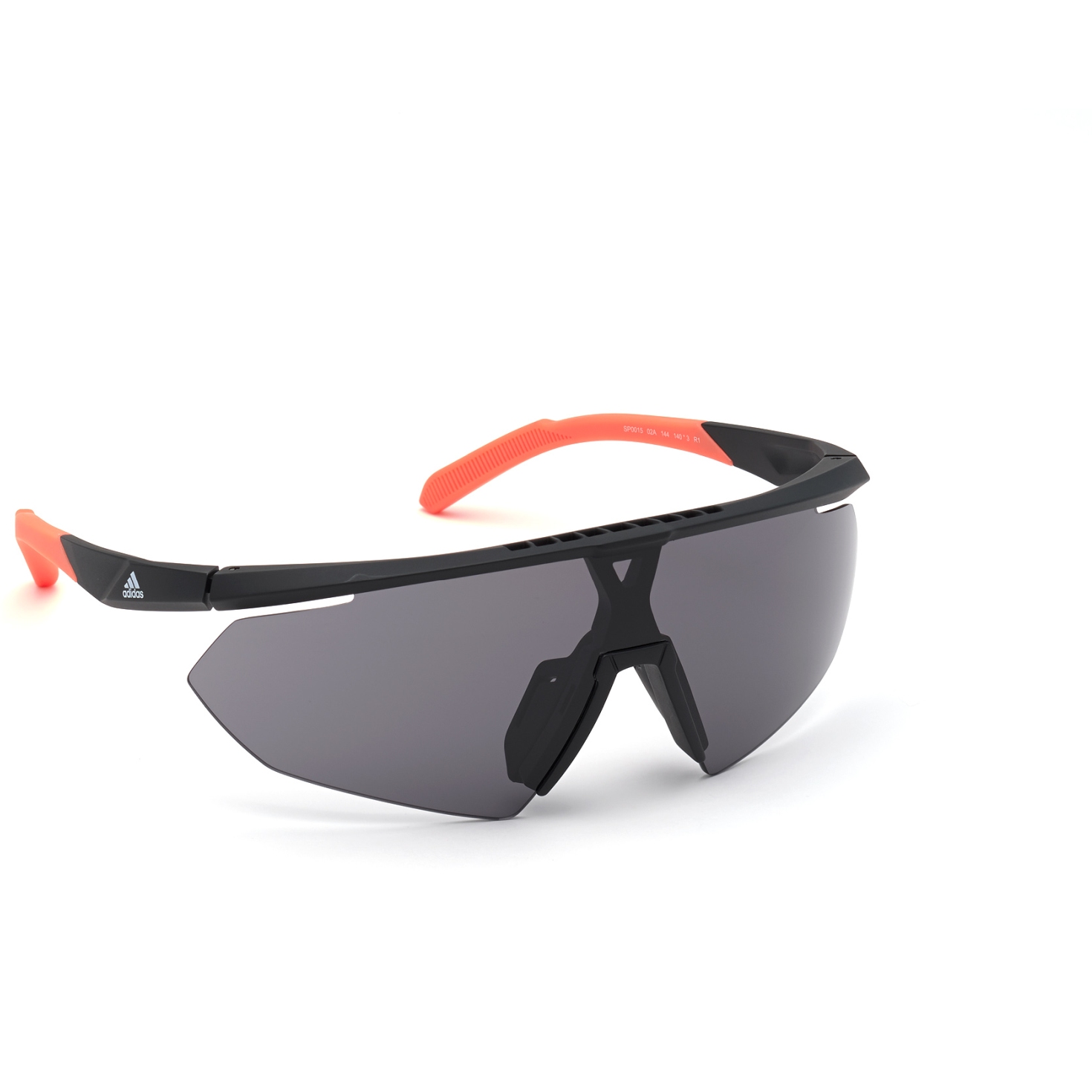 Image of adidas Sp0015 Injected Sports Sunglasses - Matte Black / Contrast Black + Orange